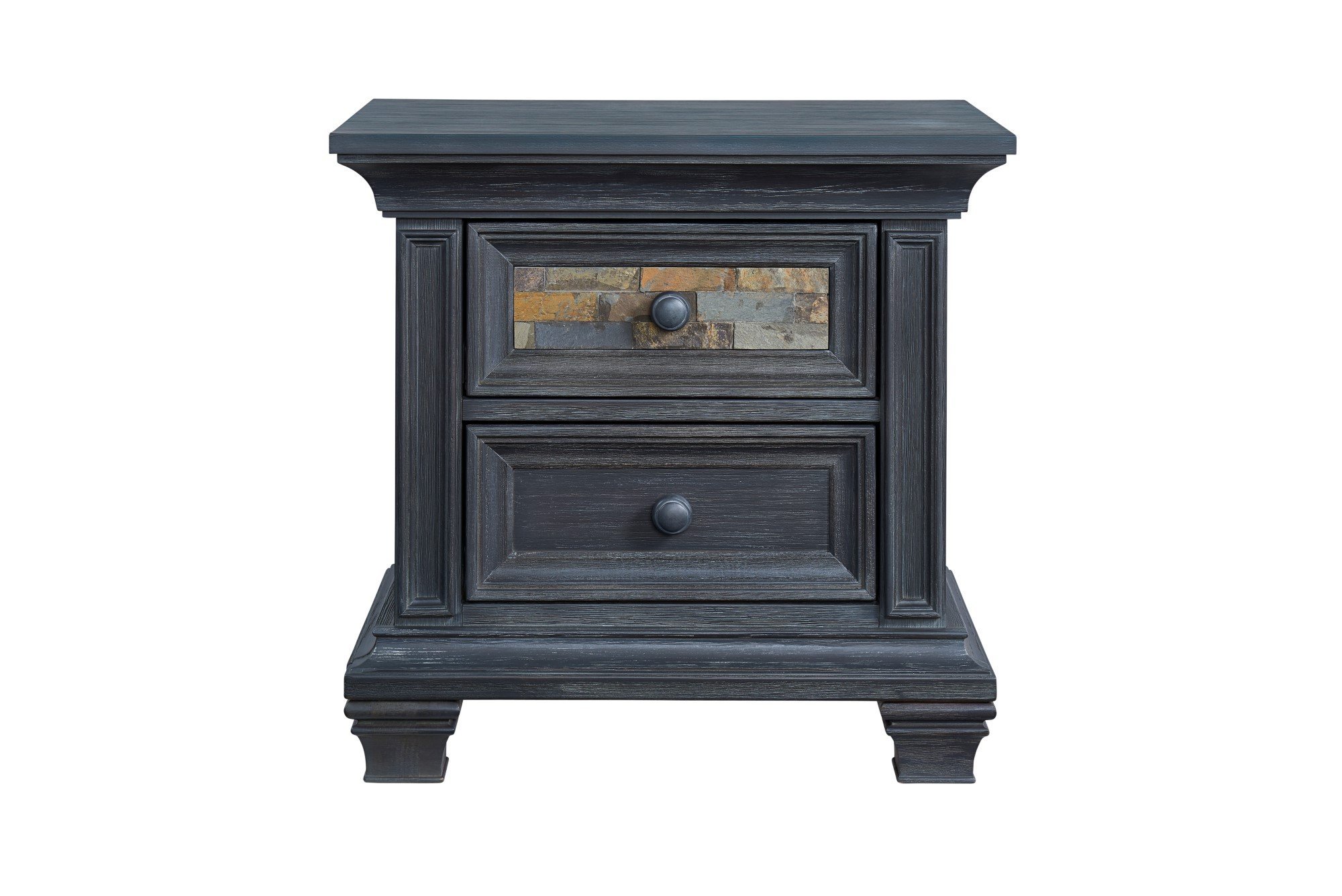 Soho Baby Stone Hill Nightstand in Smoke Gray - Modern Bedside Table for Bedroom, Nursery, or Guest Room - Compact Storage with Stylish Design