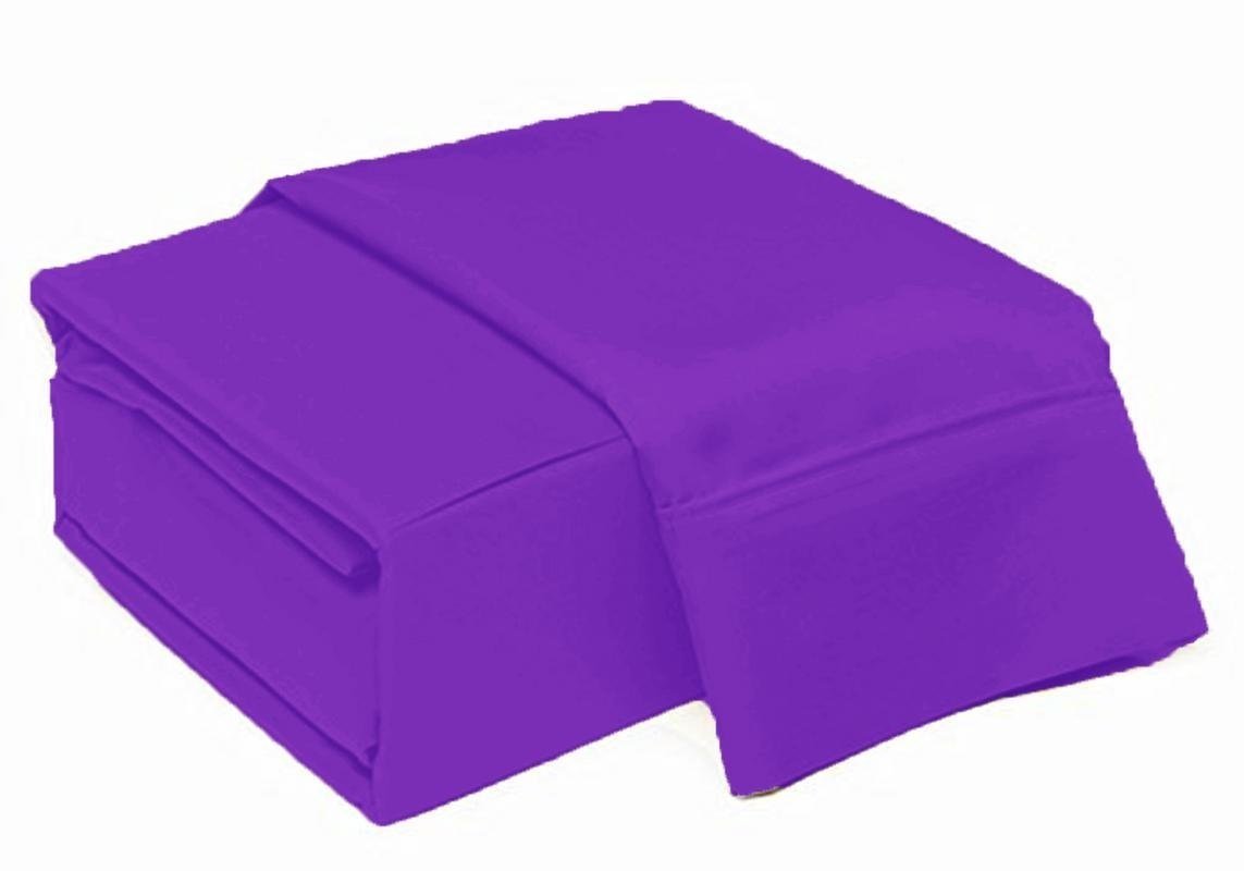 Luxury 100% Egyptian Cotton Twin XL Sheet Set - 550 Thread Count, Deep Pocket (Fits 7-9 Inch Mattress), Soft & Breathable Purple Linen Sheets for Bedroom Comfort - Perfect for Dorms, Guest Rooms & Cozy Sleep