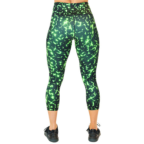 Radioactive Green Leggings for Women - High Waist Yoga Pants for Workout, Running & Fitness | Trendy Activewear for Gym & Daily Wear