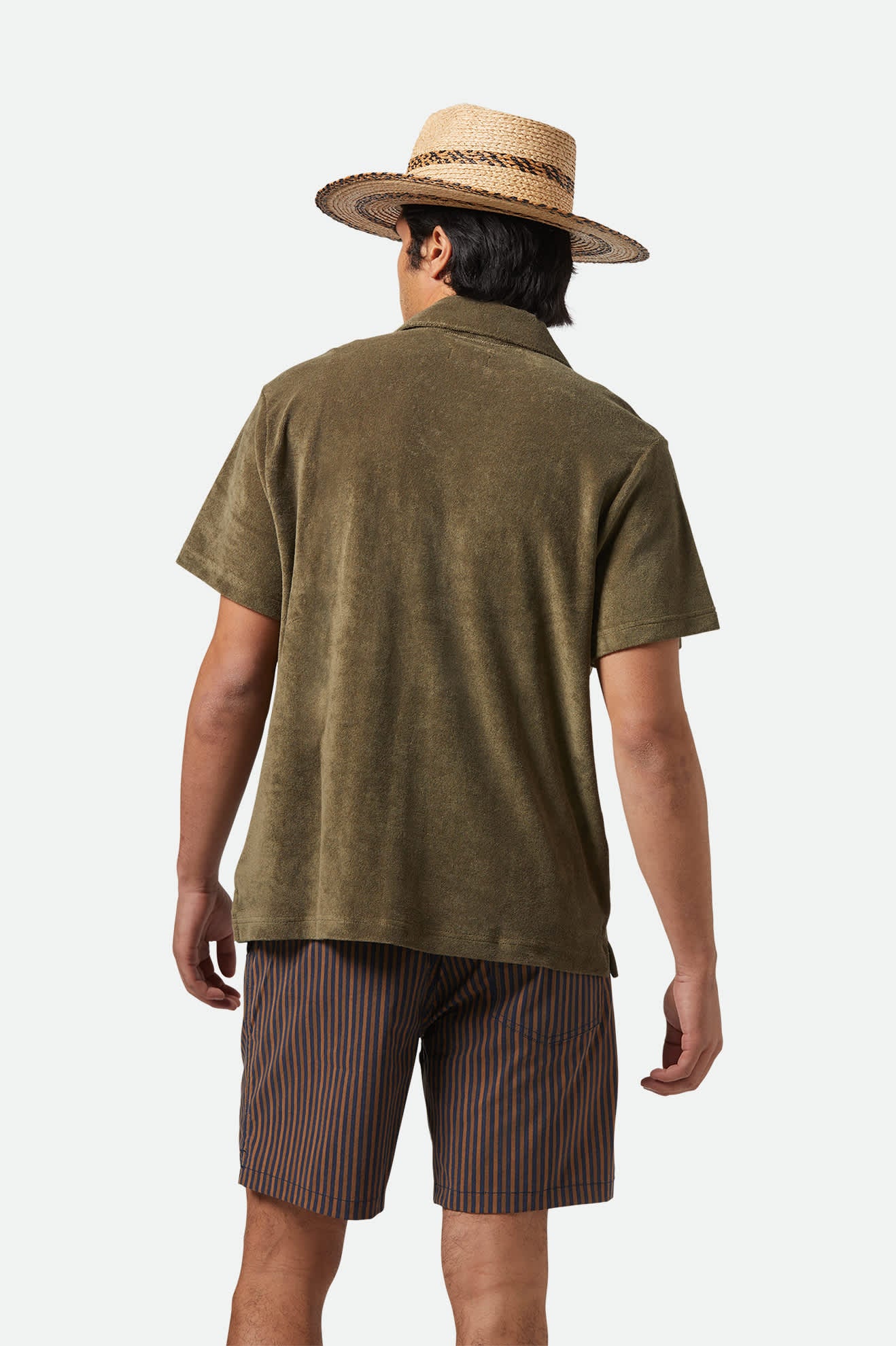 Bunker French Terry Cloth Short Sleeve Camp Collar Shirt for Men - Ivy Green | Casual Summer Wear, Beach Outfit & Street Style Fashion