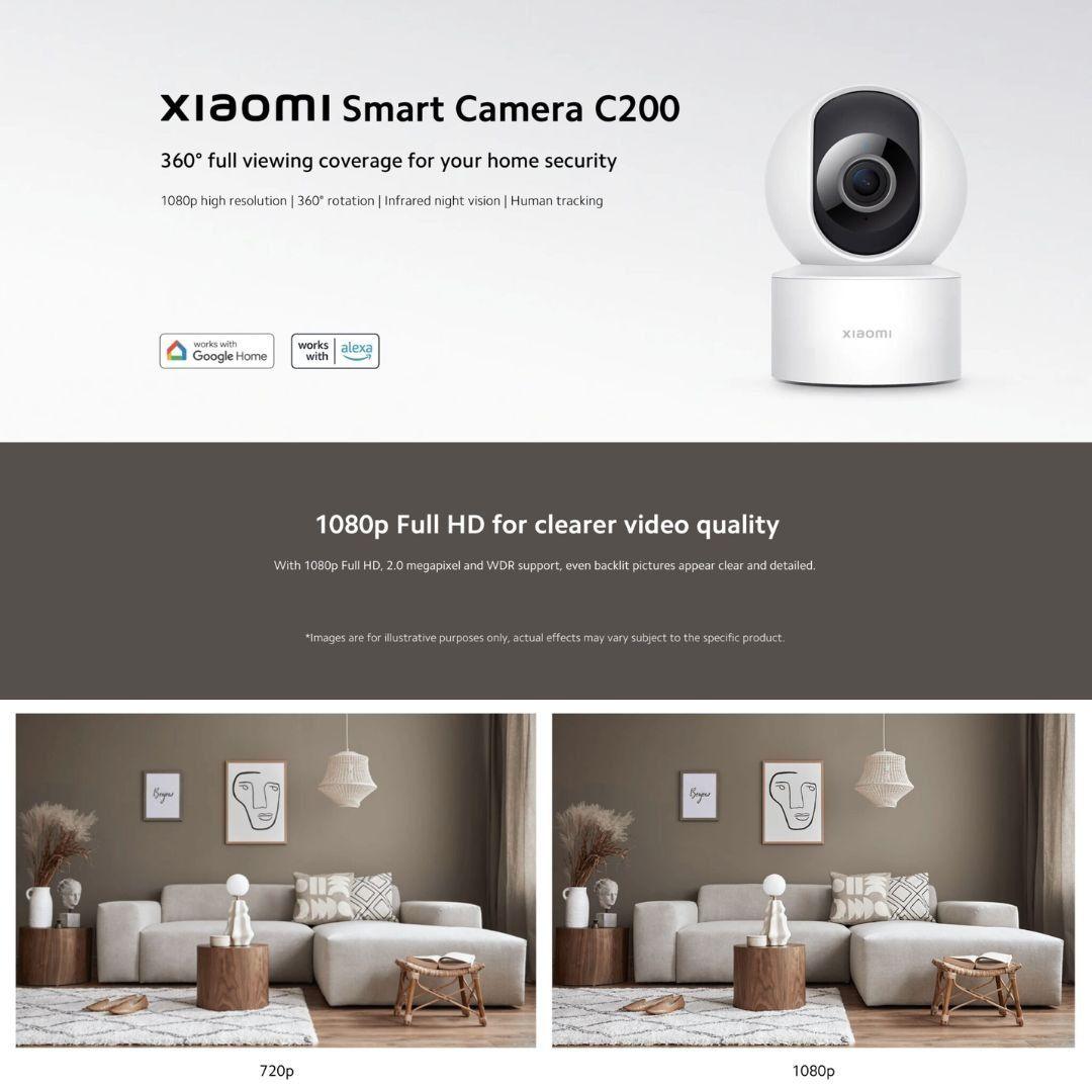 XiaoMi Smart IP Camera C200 - 1080P HD Security Camera with Night Vision, 2-Way Audio, Motion Detection for Home & Office Surveillance | Indoor WiFi Camera for Baby Monitor, Pet Monitoring, and Home Security