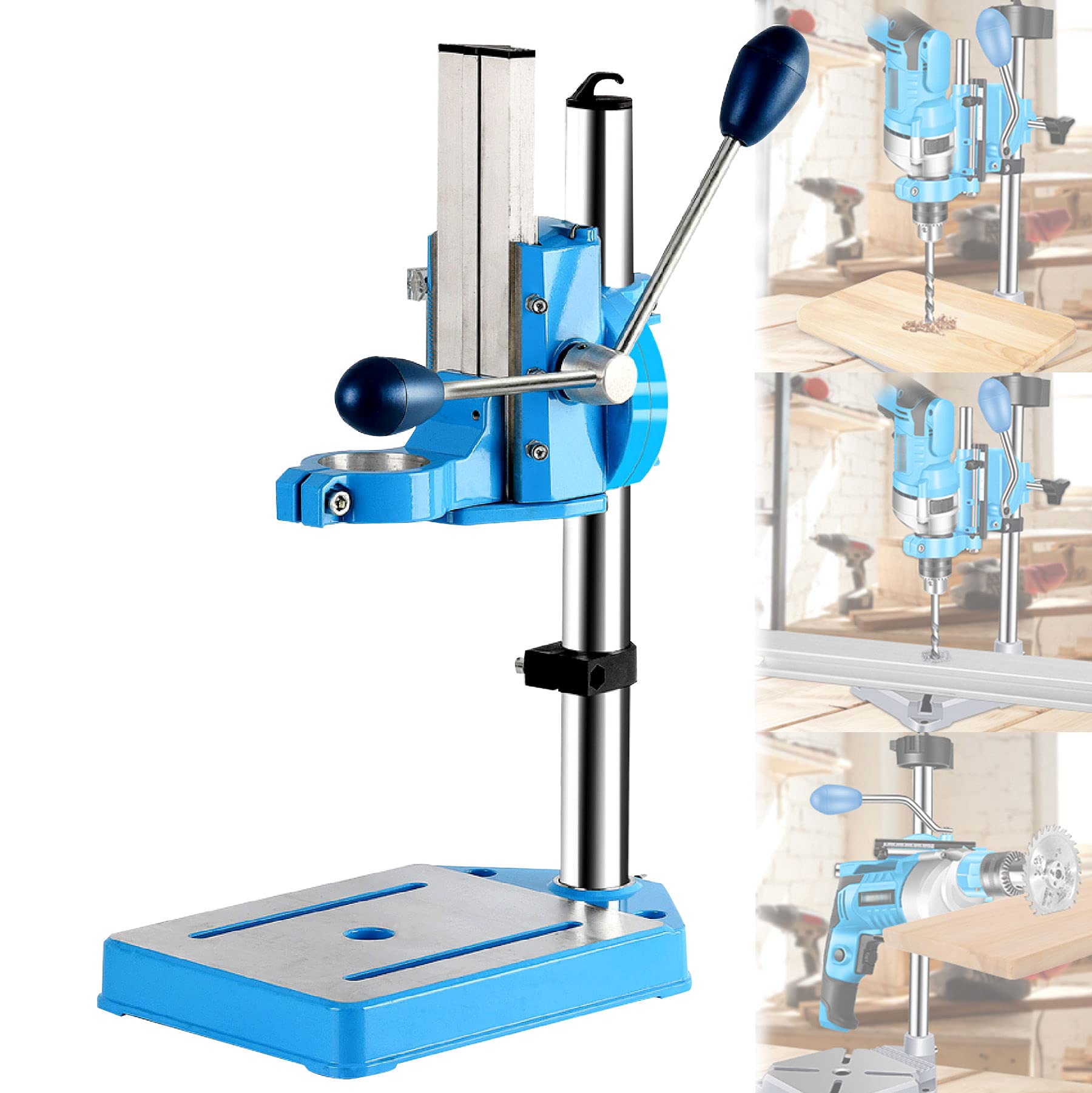 LXX Adjustable Drill Press Stand with Vise - Heavy Duty Benchtop Workstation for Hand Drills | Perfect for DIY Projects, Woodworking & Professional Repairs | Workshop & Home Garage Use