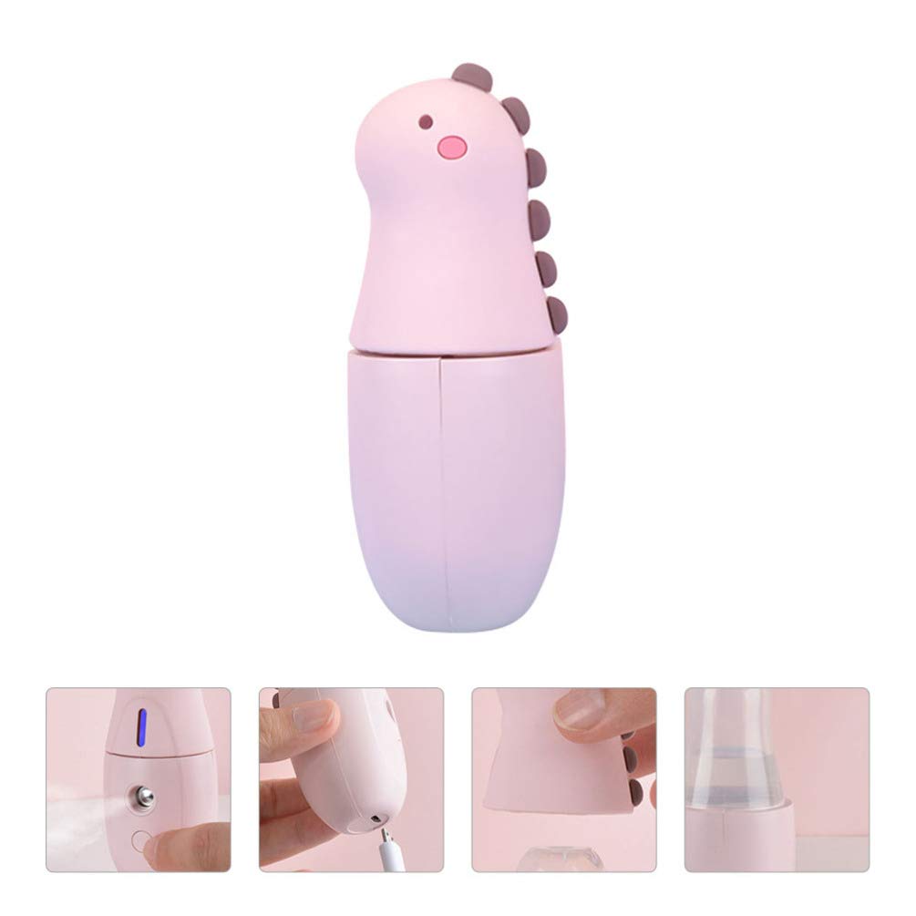 Healifty Mini Humidifier Facial Steamer - Portable USB Charging Ionic Face Mister for Skin Moisturizing | Travel-Friendly Handheld Humidifier with Cute Cartoon Design | Perfect for Home, Office & On-the-Go Skincare