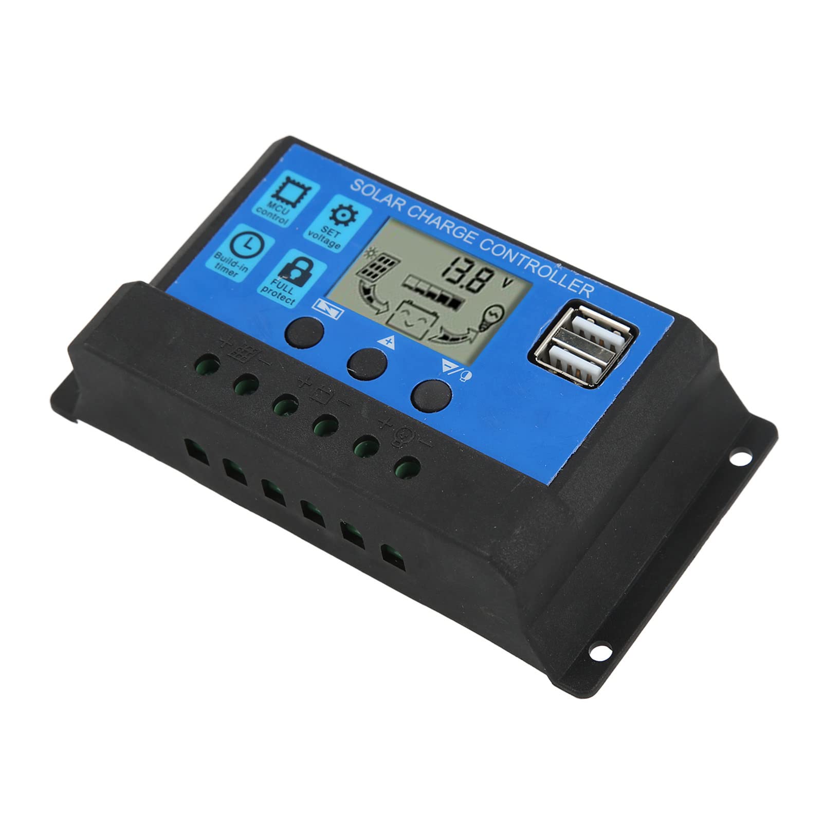 30A Solar Charge Controller with LCD Display - 12V/24V MPPT Regulator for Solar Panels | Perfect for RV, Boat, Off-Grid & Home Solar Systems