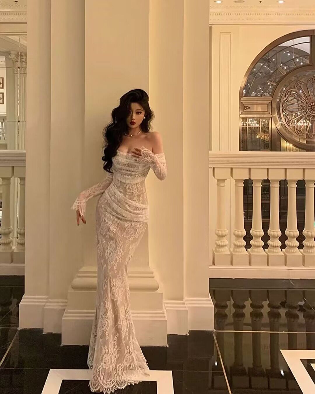 Elegant Off-The-Shoulder Lace Mermaid Prom Dress J2849 - Perfect for Formal Dances, Weddings & Special Occasions
