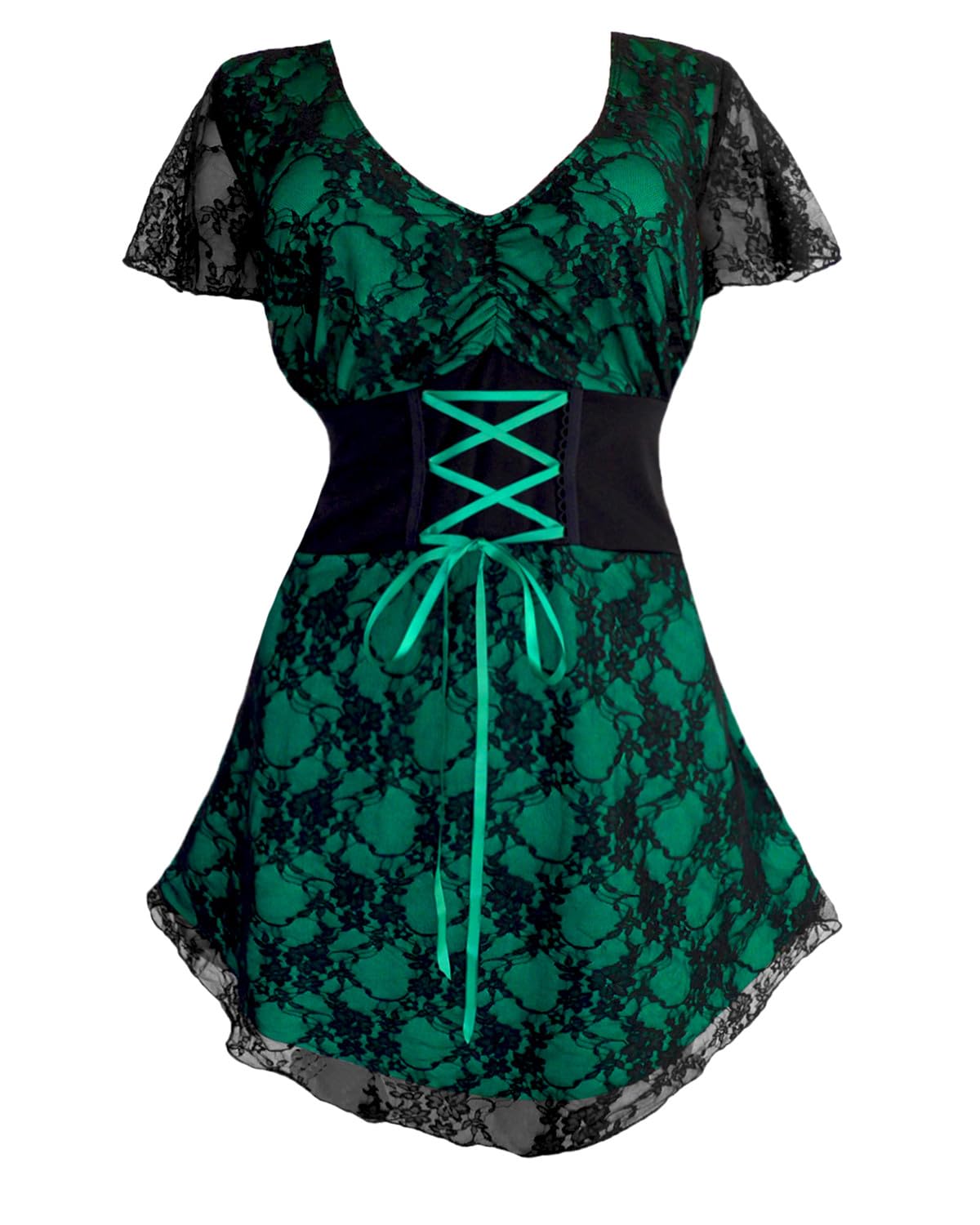 Dare to Wear Sweetheart Corset Top: Romantic Victorian Gothic Lace Chemise for Women | Halloween Costume, Cosplay, Burlesque, Gothic Fashion, Everyday Wear