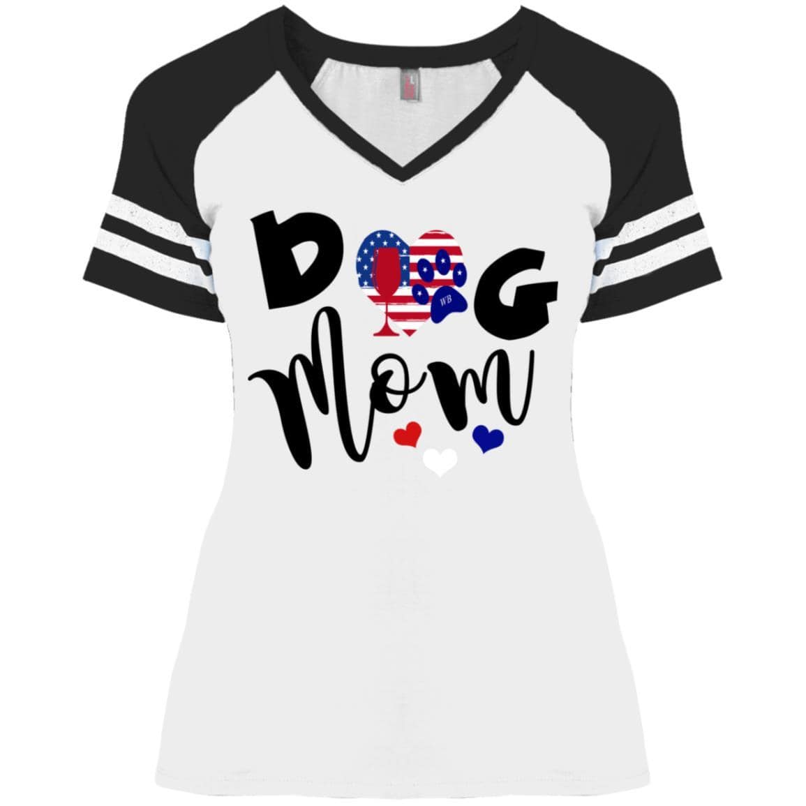 WineyBitches.Co Dog Mom Ladies' Game V-Neck T-Shirt - Funny Pet Lover Tee for Women - Perfect for Dog Parks, Girls Night Out & Casual Wear