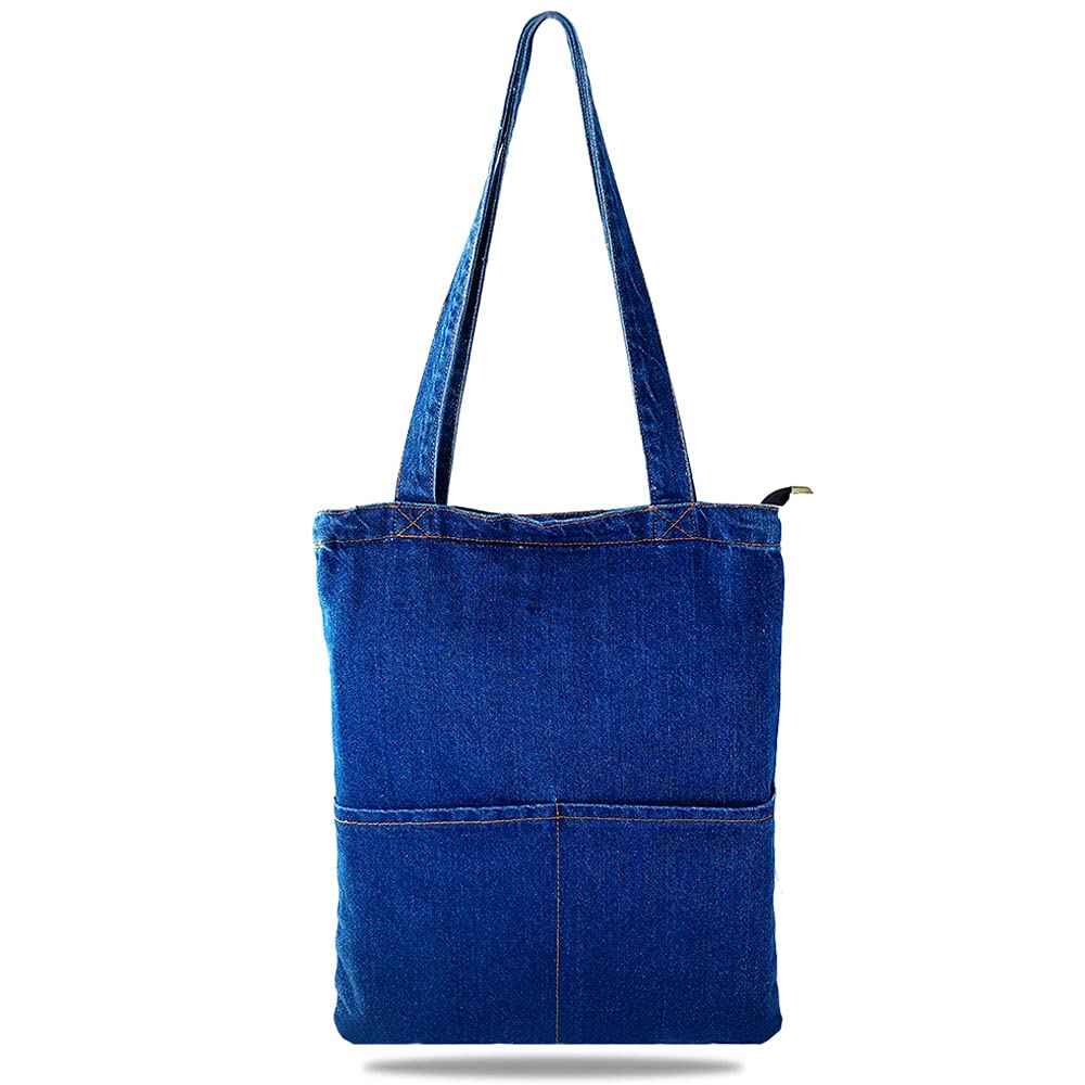 Stylish Women's Denim Handbags & Jean Shoulder Bags - Trendy Girls Book Tote & Soft Shopping Bag for Everyday Use (Perfect for Work, School, Travel & Casual Outings)