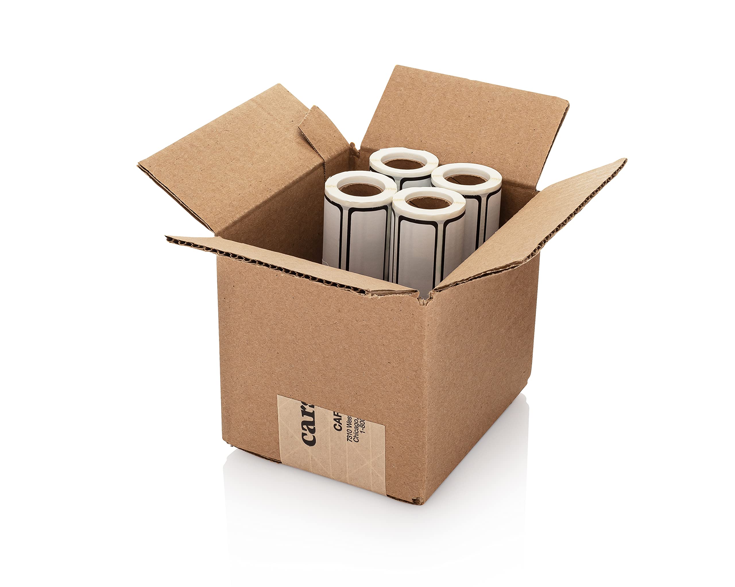 Carstens Adhesive Binder Spine Labels - 5 3/8” x 1” White Sticker Labels for 1” Ring Binders, 200 Labels per Roll (4 Pack) - Perfect for Office Organization, School Supplies & File Management