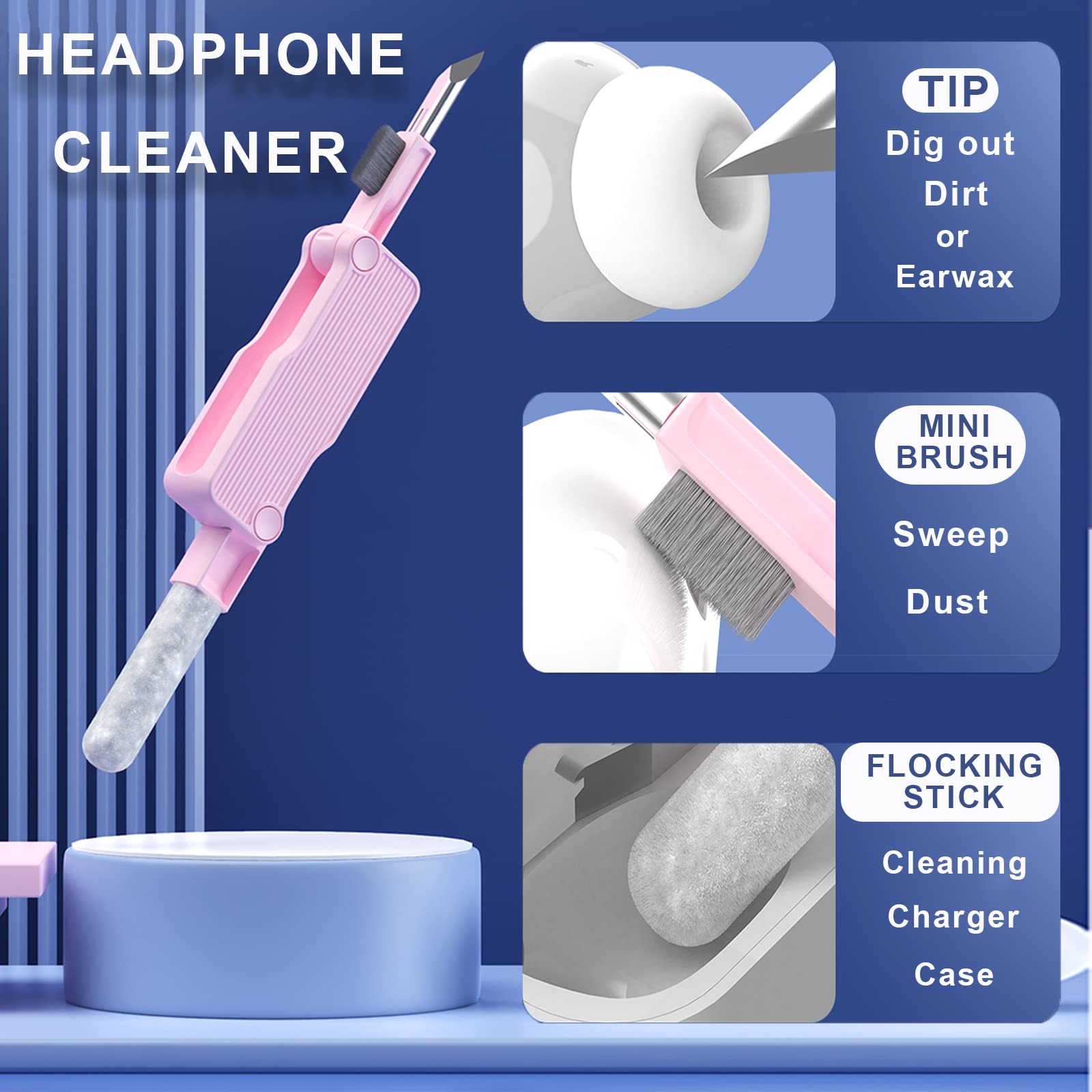 Premium Electronics Cleaning Kit - Keyboard Brush, AirPods Cleaning Tool & Phone Screen Cleaner for MacBook, Laptop, Computer, AirPods Pro & Headphones | Perfect for Home, Office & Travel Use