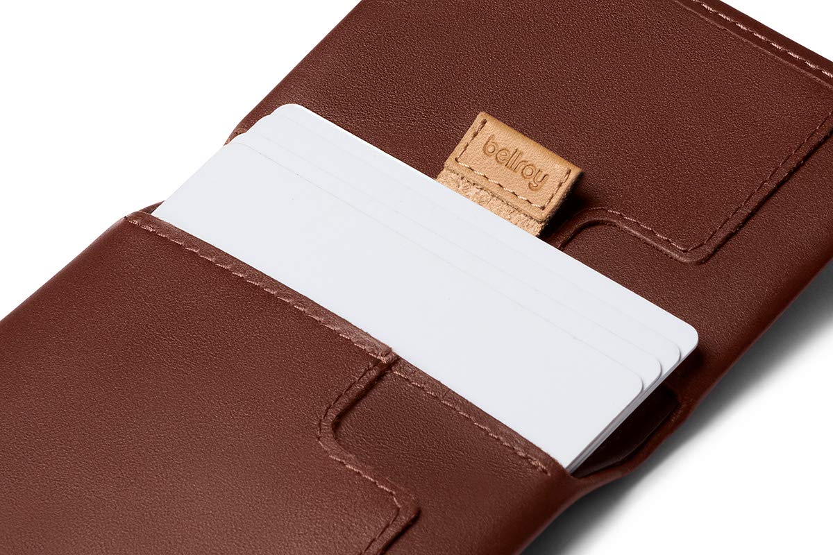 Bellroy Slim Sleeve - Ultra Thin Minimalist Leather Wallet for Men & Women | Holds 12 Cards & Cash | RFID Protection | Perfect for Everyday Carry, Travel & Business