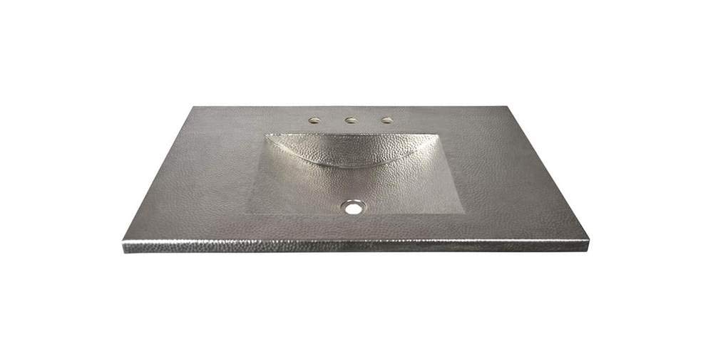 Brushed Nickel Cozumel Vanity Top with Bathroom Sink - Modern Bathroom Vanity Set for Powder Room & Master Bath Remodel | Durable & Stylish Design