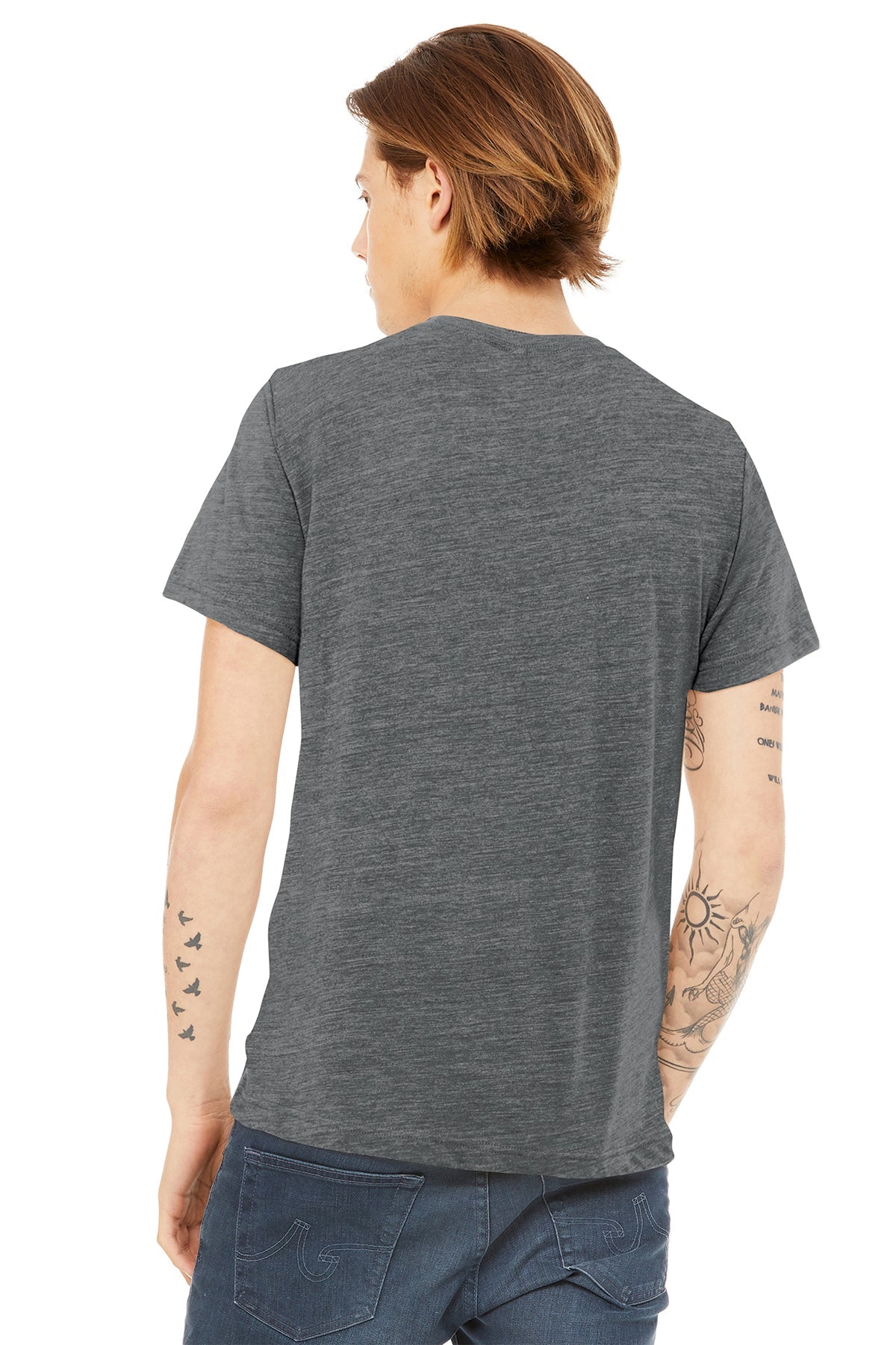 Bella Canvas Unisex Poly Cotton T-Shirt - Soft Blend Short Sleeve Tee for Men & Women - Asphalt Slub Color - Perfect for Casual Wear, Gym & Everyday Outfits
