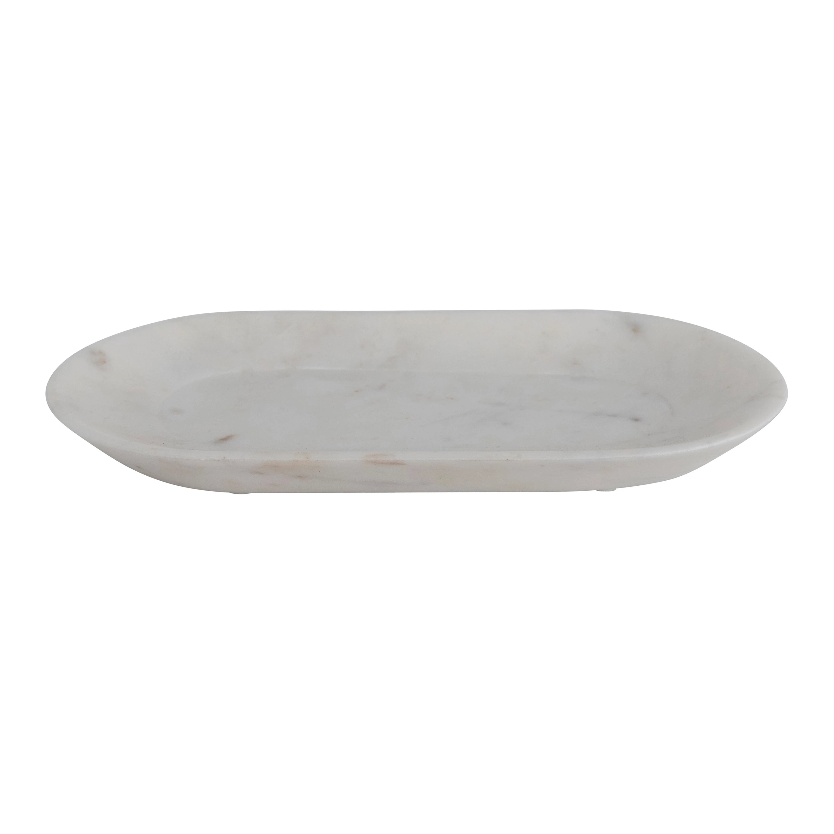 Elegant Oval Marble Tray - Decorative Serving Tray for Coffee Table, Vanity & Bathroom Organization | Perfect for Jewelry Display, Makeup Holder & Home Decor