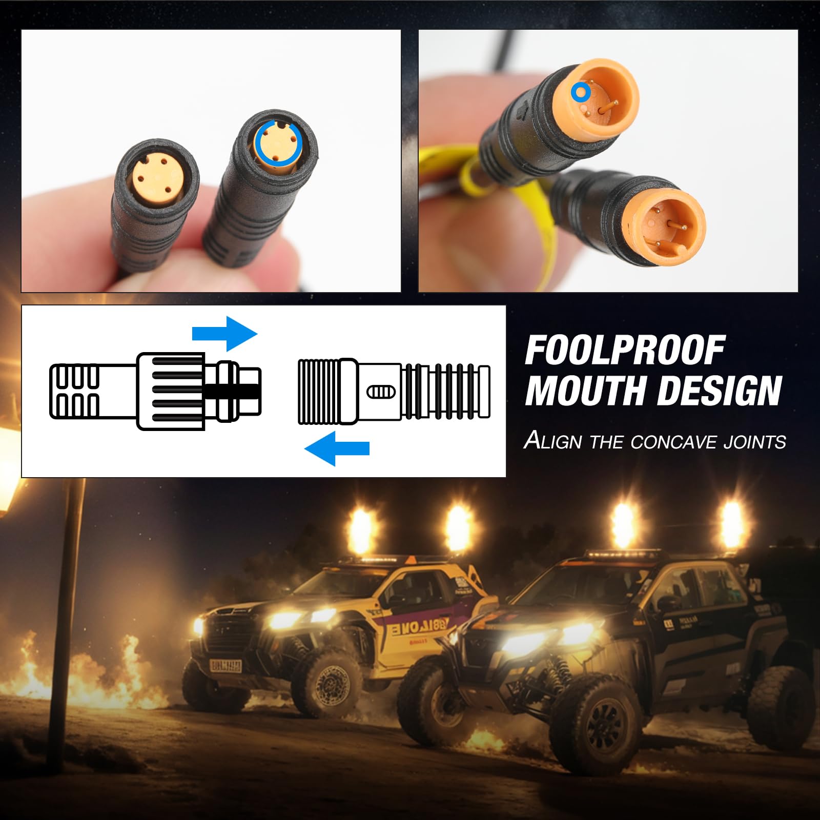 DREAMIZER 2PCS 2FT Fat Whip LED Lights - 360° Spiral Chase Offroad Warning Lighted Antenna with Turn Signal & Brake Reserving Lights for UTV ATV RZR Can-Am SXS Polaris Offroad Trucks - Perfect for Night Offroading, Trail Riding & Emergency Signaling