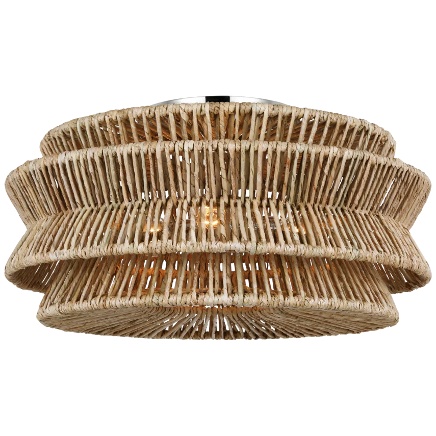 Polished Nickel and Natural Abaca