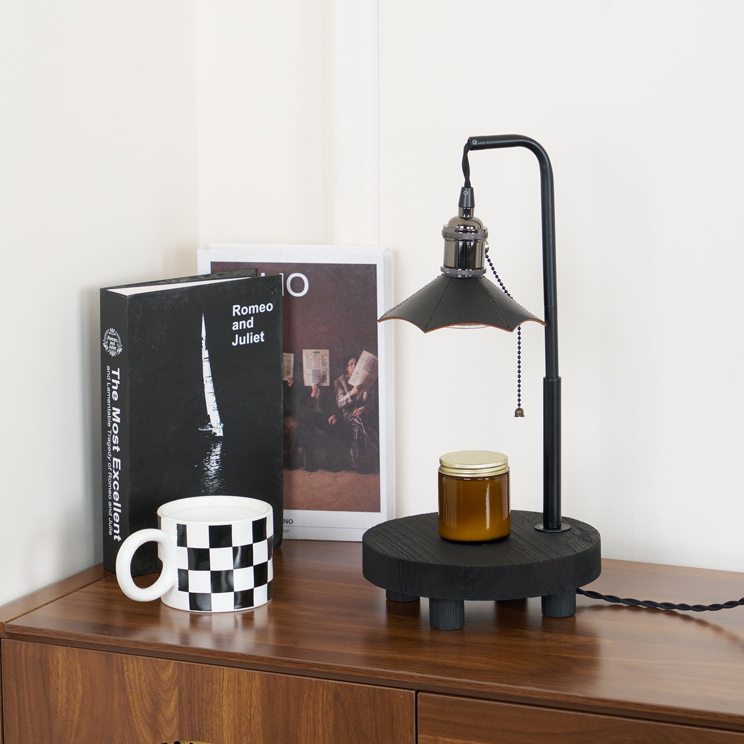 Modern Wooden Stool Table Lamp with USB Charging - Handcrafted Cordero Design for Bedroom, Living Room & Office Decor - Perfect Nightstand Lamp with Warm Ambient Lighting