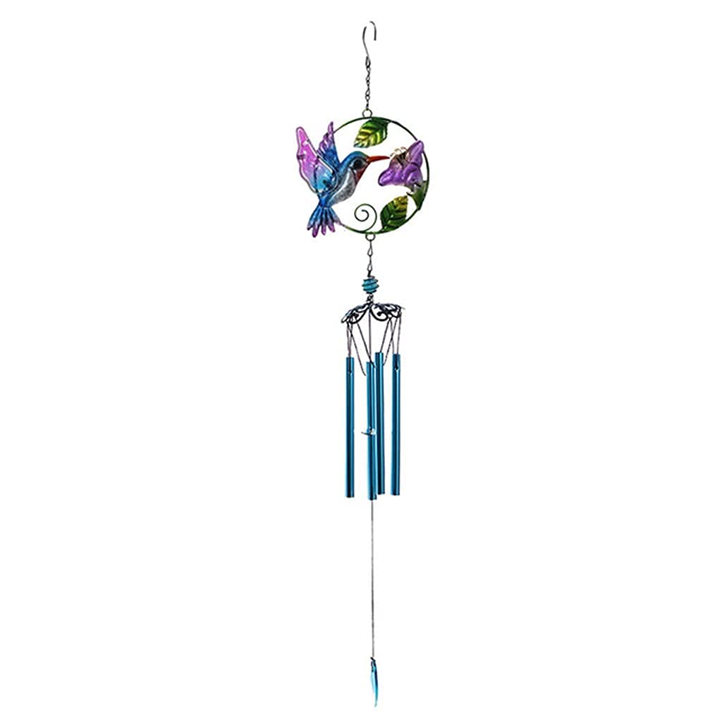 Handmade Wrought Iron Wind Chimes with Colorful Glass Pendants - Outdoor Garden, Balcony, Patio Decor - Soothing Wind Chime for Relaxation & Home Decoration