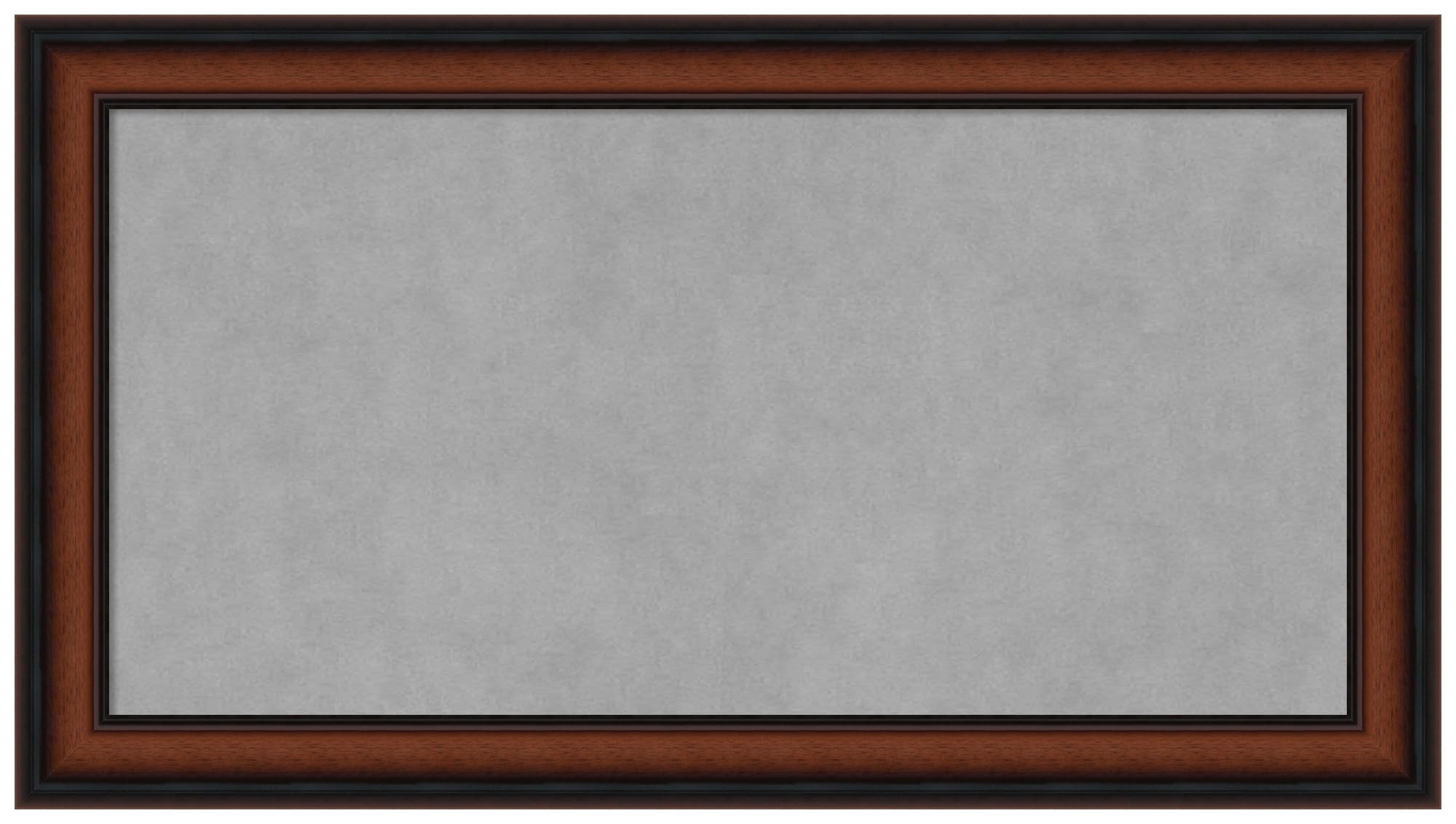 Amanti Art 15x27 Brown Framed Magnetic Board - Small Vision Board for Office & Home Decor - 100% Metal Sheet for Magnets & Display - Perfect for Mudroom, Kitchen, Kids Room Organization & Inspiration