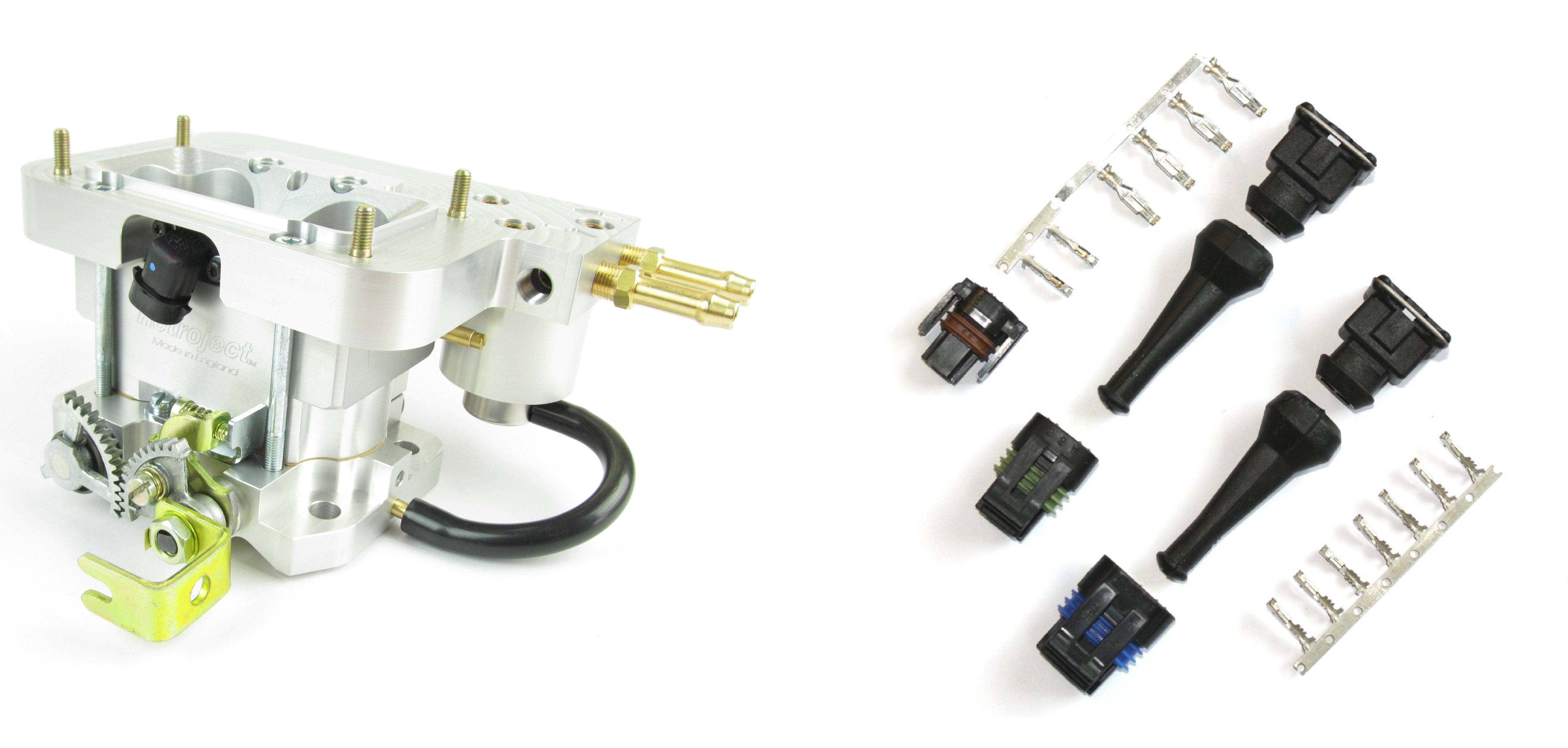 Retroject 38/38 Performance Throttle Body Kit with 2 Fuel Injectors, TPS & FPR - Compatible with BMW E30, E36, E46 - Upgrade for Better Acceleration & Fuel Efficiency