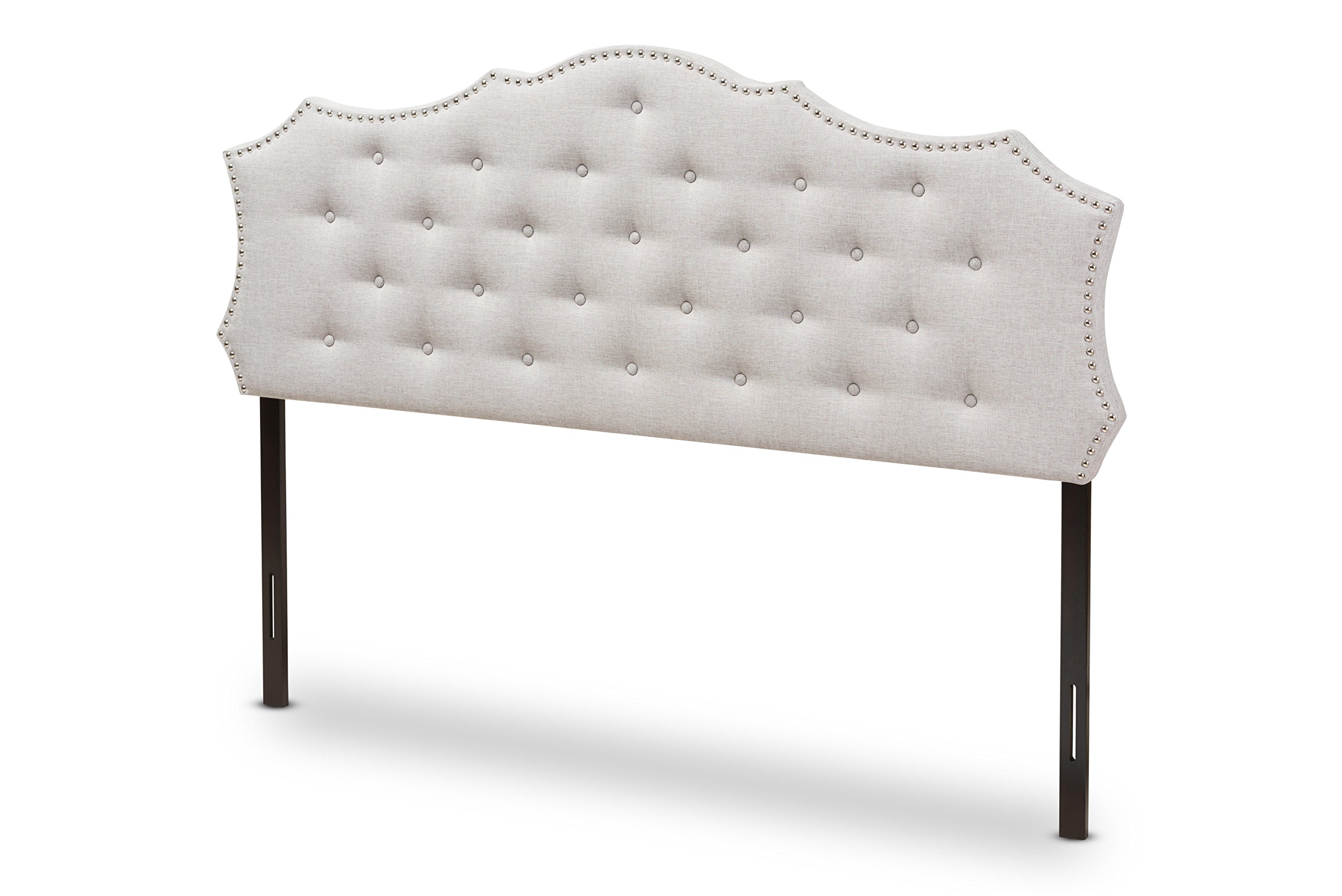 Baxton Studio Coralie Modern Fabric Full Size Headboard - Greyish Beige Upholstered Bed Headboard for Bedroom Decor, Perfect for Contemporary Home and Apartment Styling