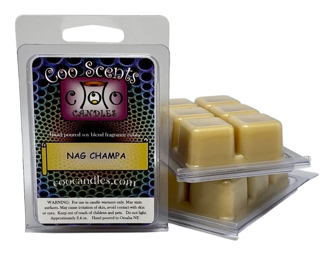3 Pack Soy Blend Wickless Candle Bars Wax Melts - Nag Champa Scented Flameless Candles for Home Aromatherapy, Relaxation & Stress Relief