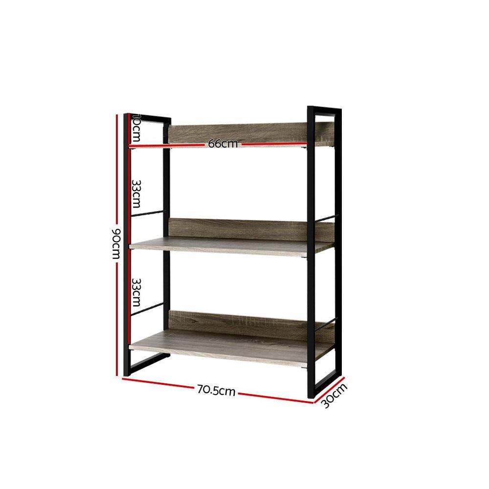 Metal & Wood Bookshelf Display Shelves - Wall Mounted Bookcase for Home & Office Storage - Perfect for Living Room, Bedroom, and Study Organization