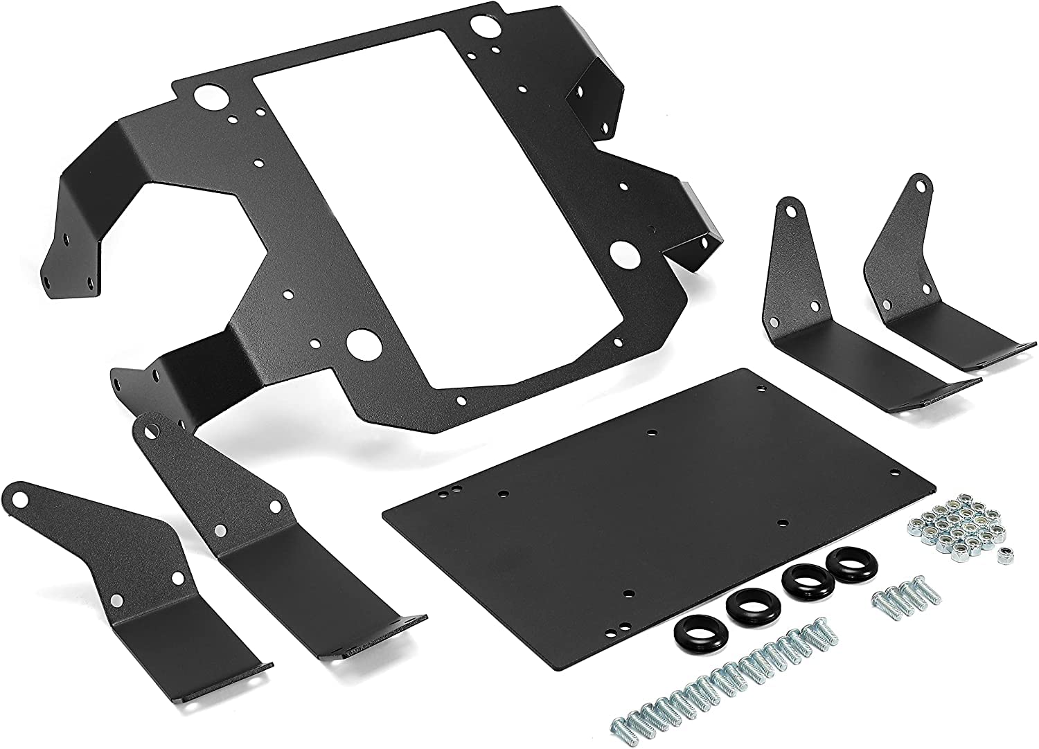 Heavy Duty Black Powder Coated Rear Cargo Rack for 2015-2021 Polaris Pro S/Pro X/Rush/Switchback - Durable Steel Tail Rack Platform for Snowmobile Gear & Equipment Storage | Perfect for Winter Adventures & Outdoor Transport