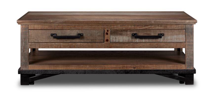 Rustic Barnwood Coffee Table - Solid Wood Farmhouse Style Living Room Center Table for Home Decor | Perfect for Living Room, Lounge & Office