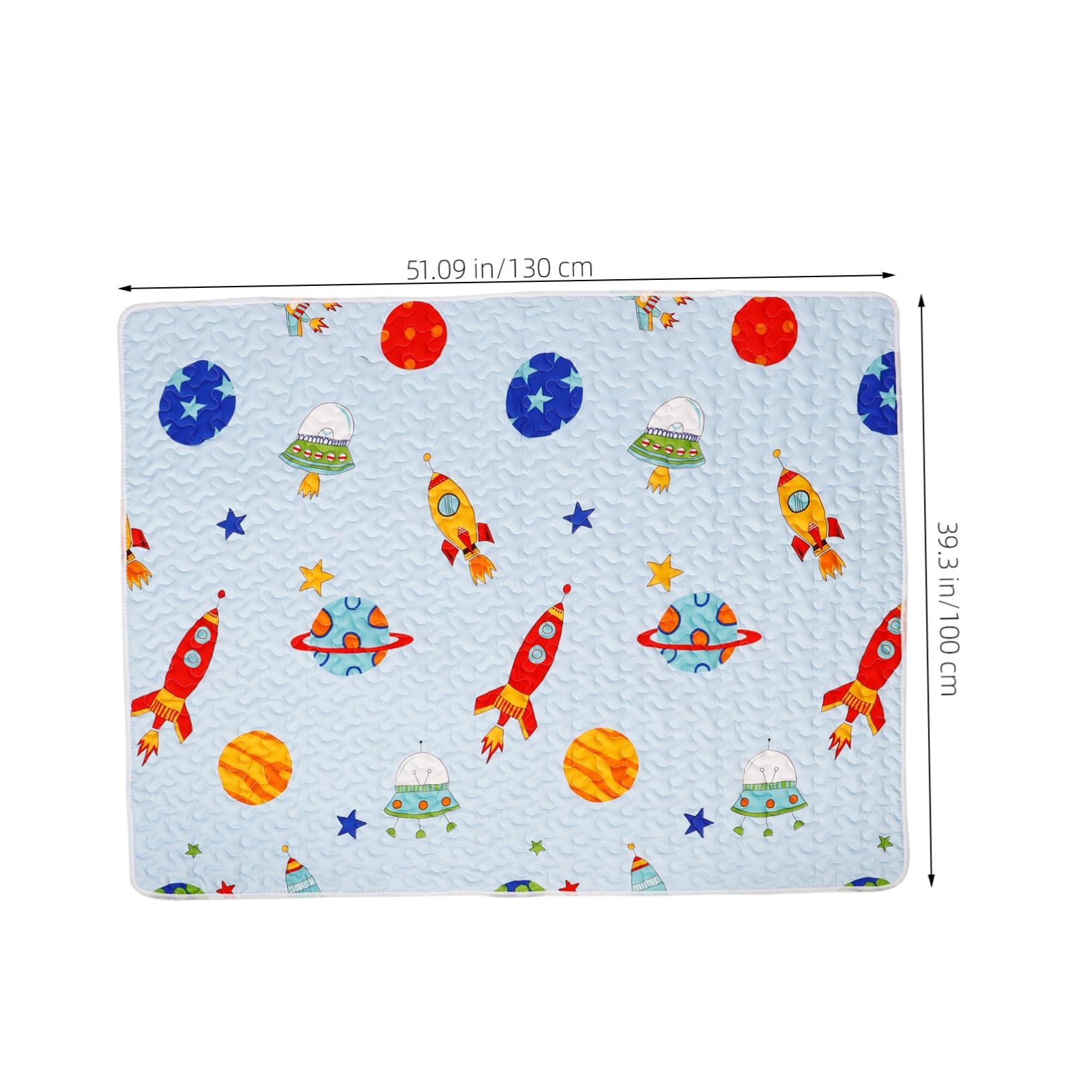 GLSTOY Baby Play Mat - 100x130cm Soft Cotton Crawling Mat for Infants & Toddlers | Non-Slip Playpen Mat for Nursery, Living Room & Daycare (Blue)