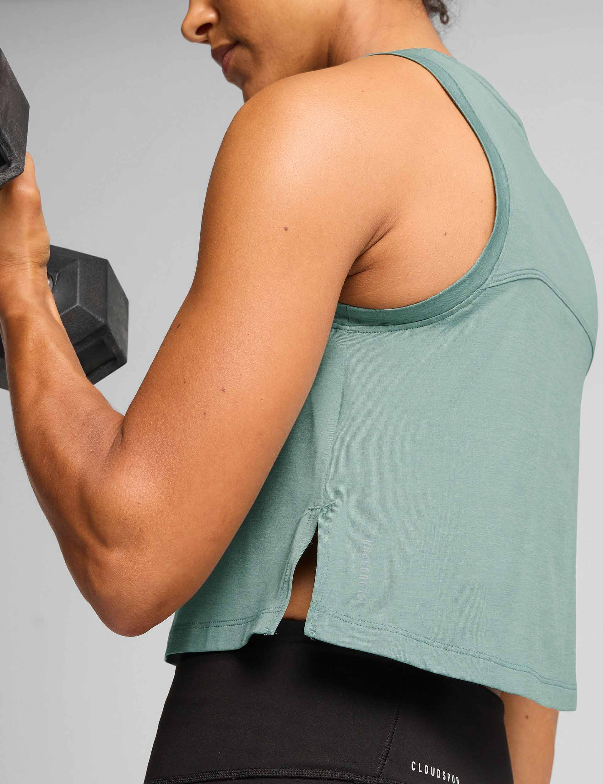 Cloudspun Sleeveless Tank Top - Soft Green Moon Heather Color - Perfect for Yoga, Gym & Summer Outfits