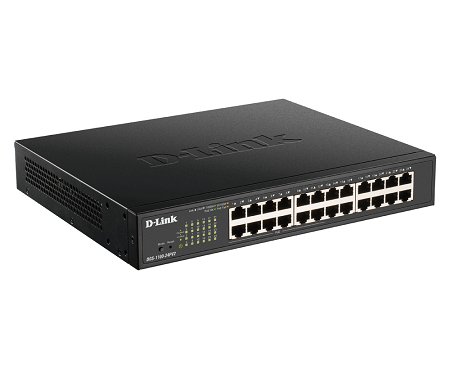 D-Link DGS-1100-24Pv2 24-Port Gigabit PoE Smart Managed Switch - Network Switch for Office, Home, and Small Business Networks - Ideal for VoIP, IP Cameras, and Wireless Access Points