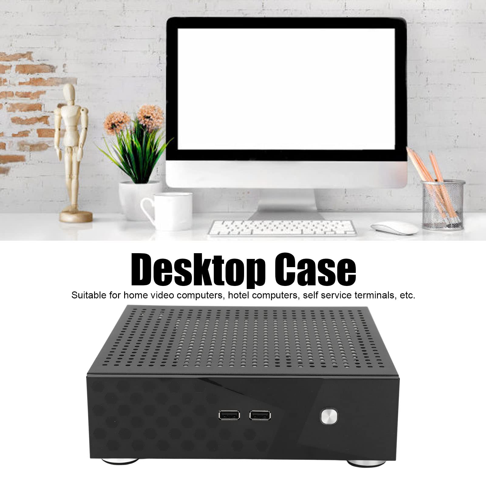 Aluminum Alloy Mini ITX Computer Case - Compact HTPC Desktop Case with Excellent Heat Dissipation & Expansion Holes | Perfect for Home Theater PCs, Hotel Computers & Self-Service Terminals