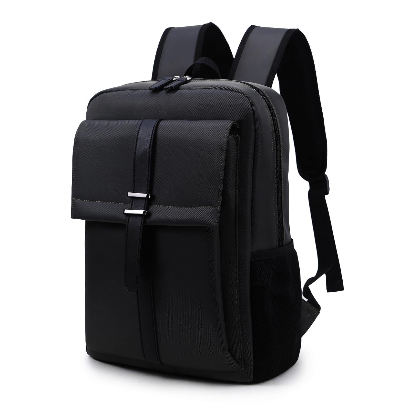 Slim Laptop Backpack for Women & Men - Water Resistant 15.6 Inch Business Travel Backpack & College Computer Bag - Perfect for Office, School, Commuting & Airplane Travel - Black