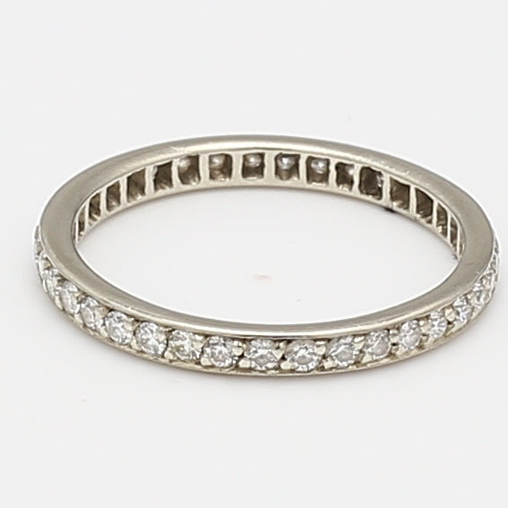 0.74 Carat Round Brilliant H VS2 Diamond 18K White Gold Eternity Band Ring - Perfect for Weddings, Anniversaries & Special Occasions
