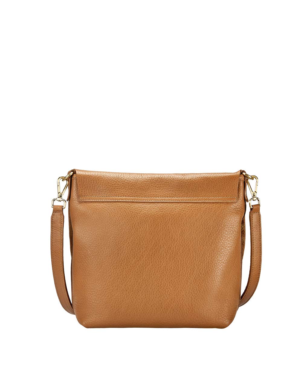 GiGi New York Handcrafted Women's Camel Napa Luxe Leather Andie Crossbody Bag - Medium Size Purse for Everyday Use, Work & Travel