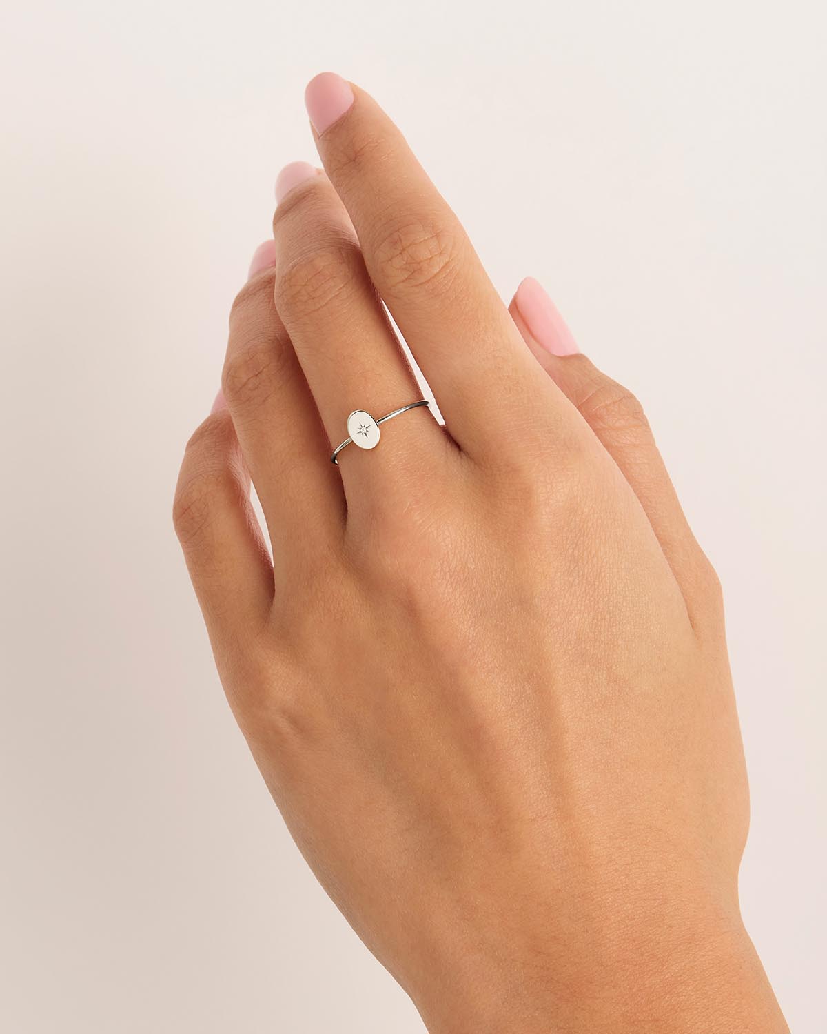 14K Solid White Gold Shine Your Light Ring - Elegant Stackable Ring for Women, Perfect for Everyday Wear, Anniversary Gifts & Special Occasions
