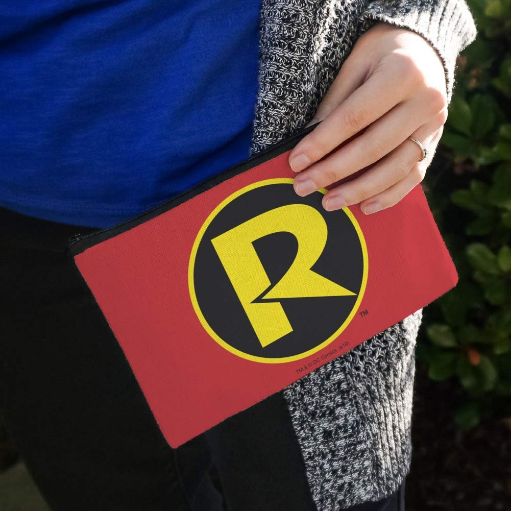 Batman & Robin Logo Pencil Case - Zipper Pouch Organizer for Pens, Markers & School Supplies | Perfect for Students, Office & Comic Book Fans
