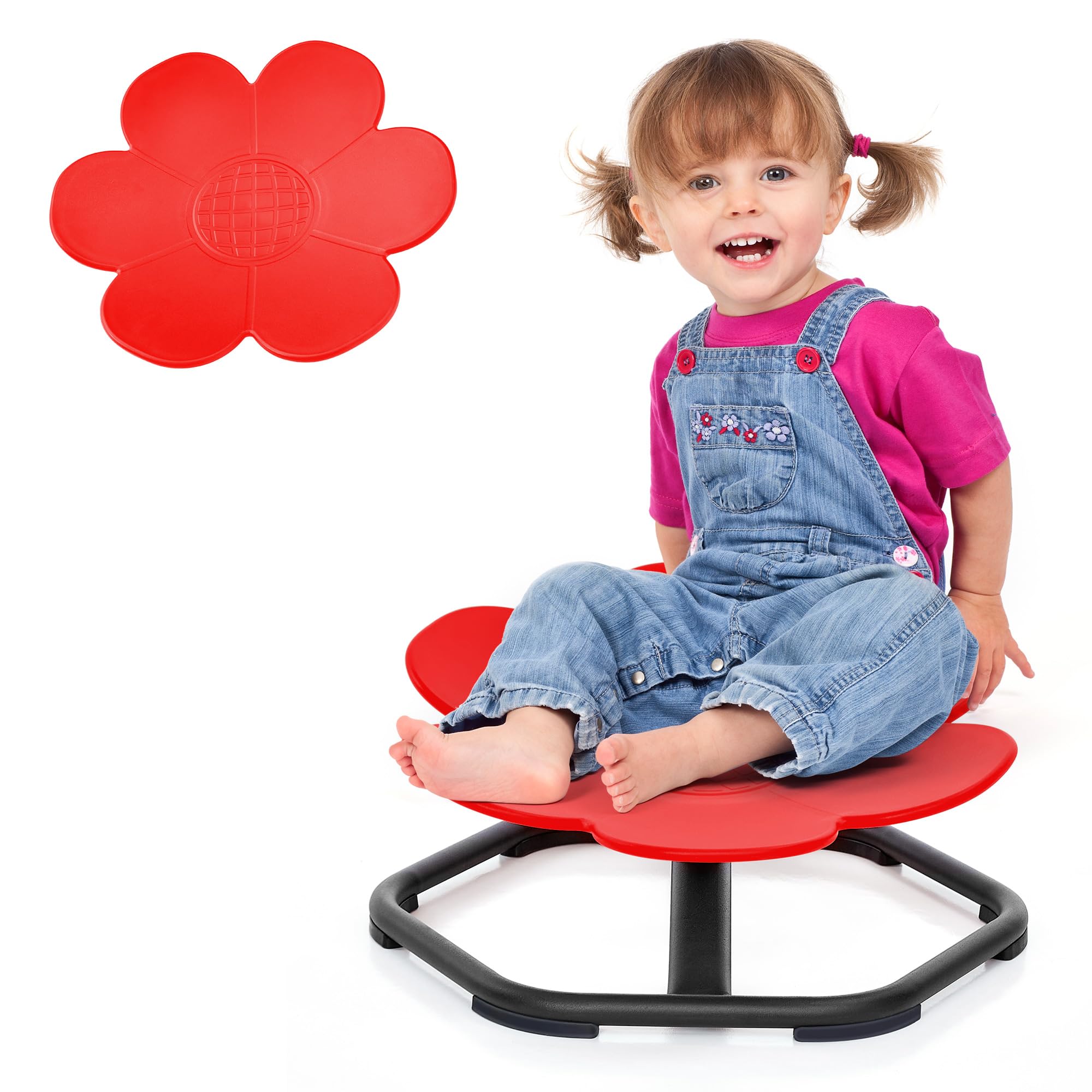 Jootan Kids Swivel Chair - Non-Slip Base Spinning Chair for Autistic Children | Sensory Sit and Spin Chair for Body Coordination Training | Perfect for Home, Classroom & Therapy Use (Red)
