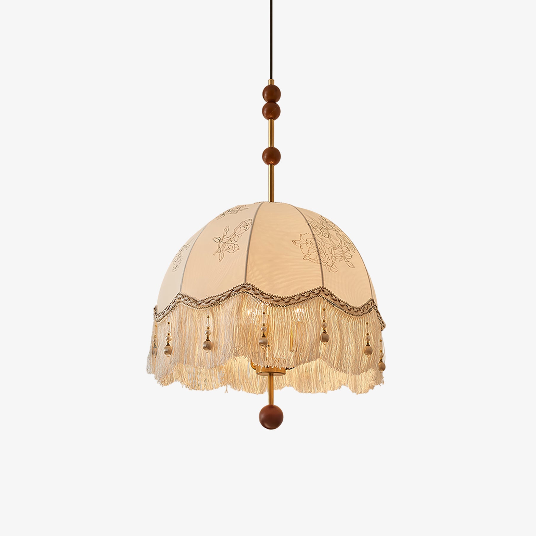 Bohemian Frill Fringe Pendant Lamp - Handmade Rattan Chandelier for Living Room, Bedroom & Dining Room Decor
