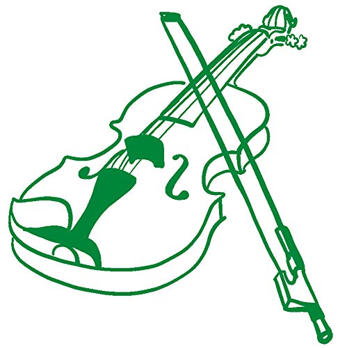 5 Inches Violin Vinyl Decal - Premium Outdoor-Grade 2.5mil Thick Vinyl Sticker for Cars, Trucks, Windows, Laptops, Tablets - Vibrant Green - Perfect for Music Lovers, Car Decoration, and Personalizing Devices