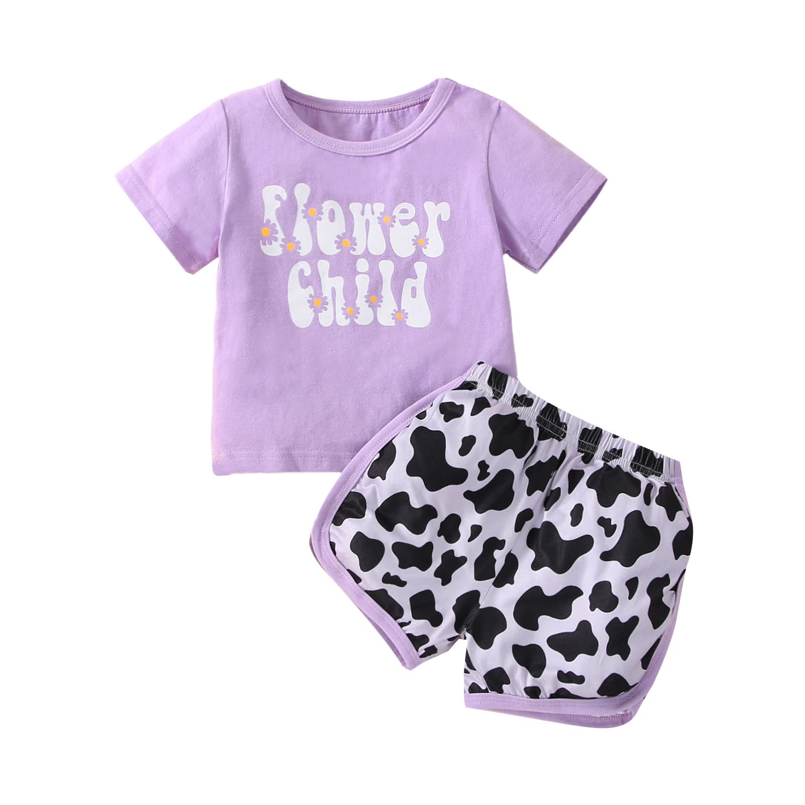 Adorable Baby Girls' Summer Outfit - Cute Letter Print Short Sleeve T-Shirt & Floral Shorts Set | Perfect for Playdates, Beach Trips & Family Photos