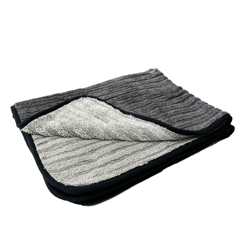 Twisted Loop & Fleece Combo Drying Towel - Super Absorbent Microfiber Car Detailing Towel for Cars, Motorcycles, Boats - Quick Dry, Scratch-Free, Reusable (Blue, 20