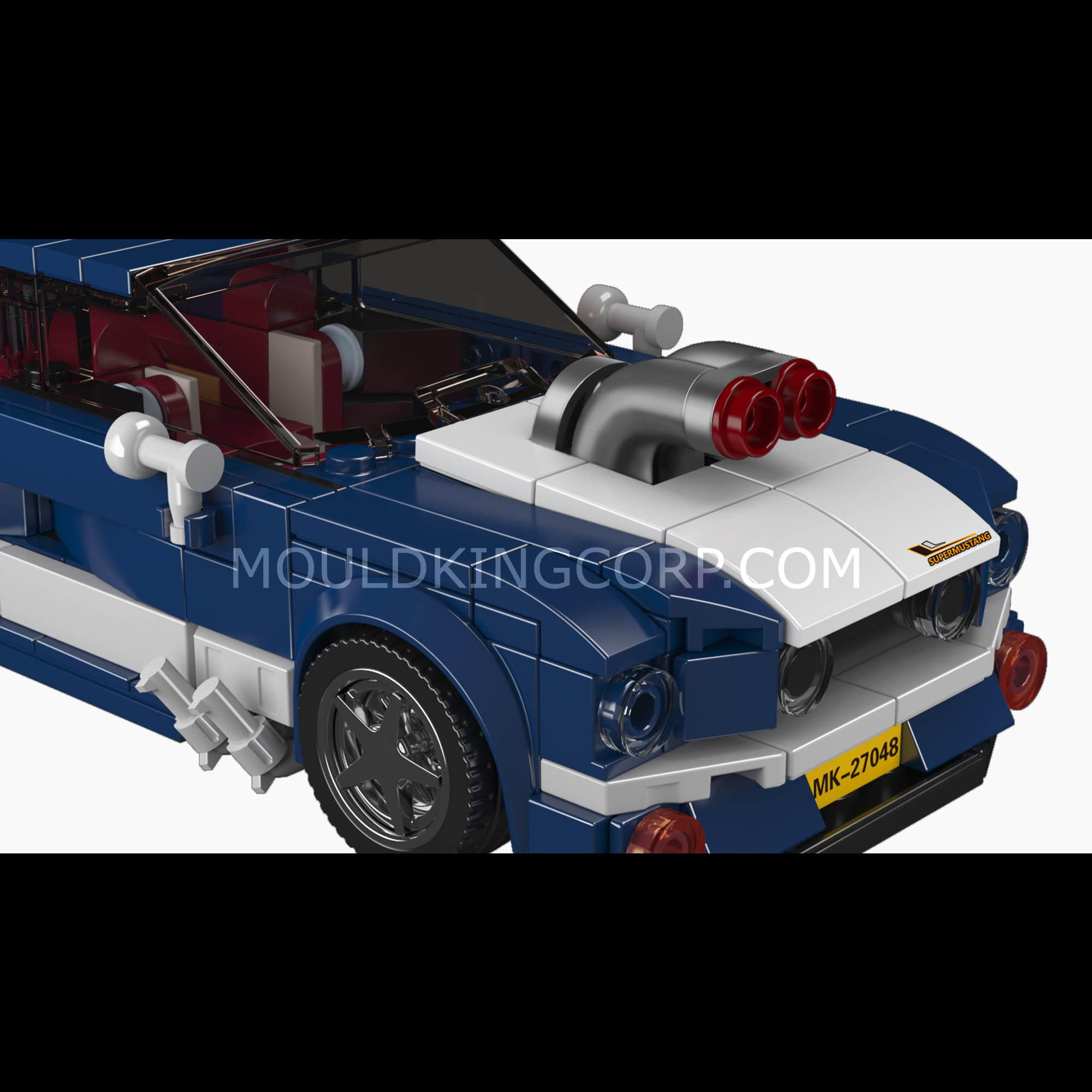 Mould King 27048 1967 Mustang Car Model Building Kit | 376 Piece Classic Muscle Car Toy for Adults & Teens | DIY Collector's Display or Gift for Car Enthusiasts