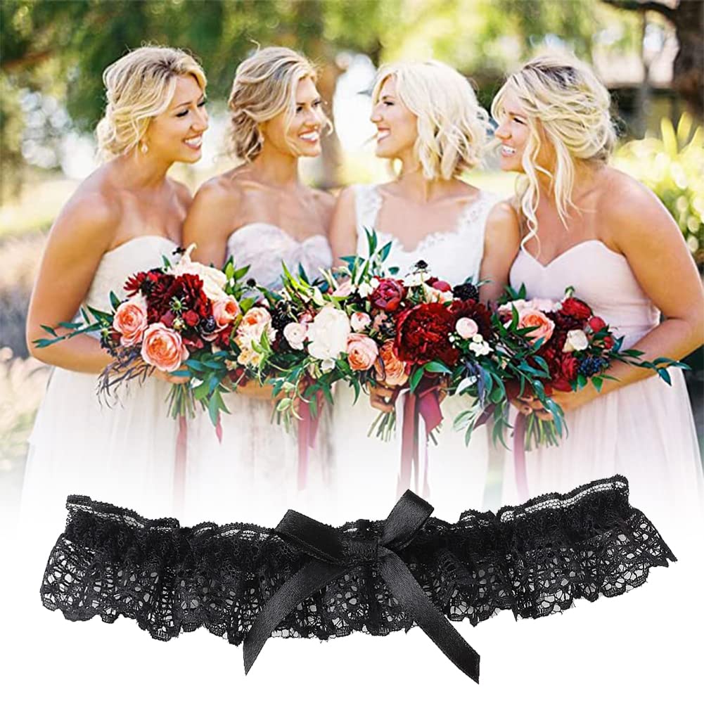 Elastic Wedding Garter - Adjustable Bridal Accessory for Wedding Dress - Perfect Gift for Bride & Wedding Party (One Size Fits All) - Ideal for Bouquet Toss, Something Blue Tradition & Bridal Shower Gifts