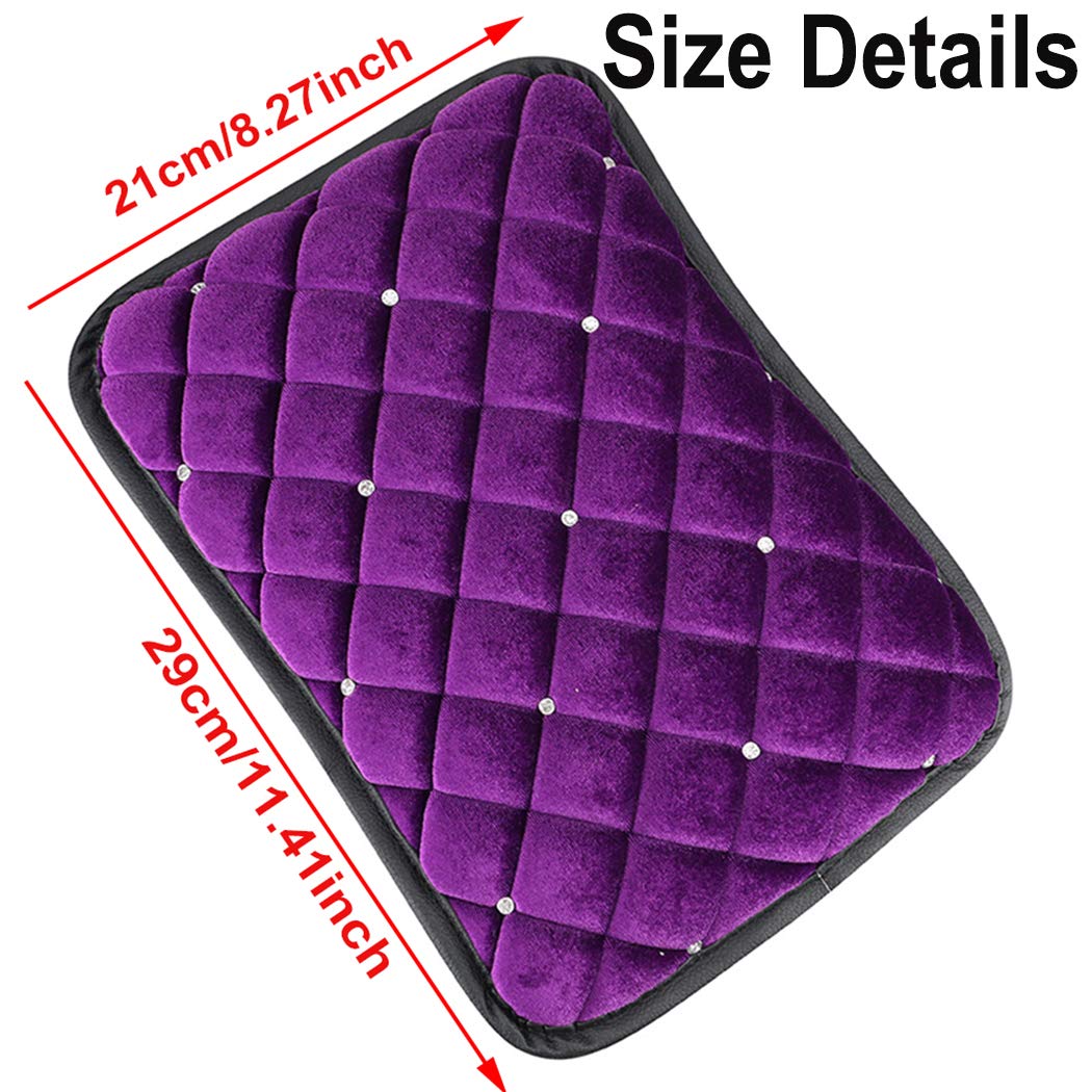 3-Pack Bling Bling Auto Center Console Pad - Soft Plush Car Armrest Cover Protector with Coasters - Universal Fit for Most Vehicles (Pink Plush) - Perfect for Cars, SUVs & Trucks to Enhance Comfort & Style