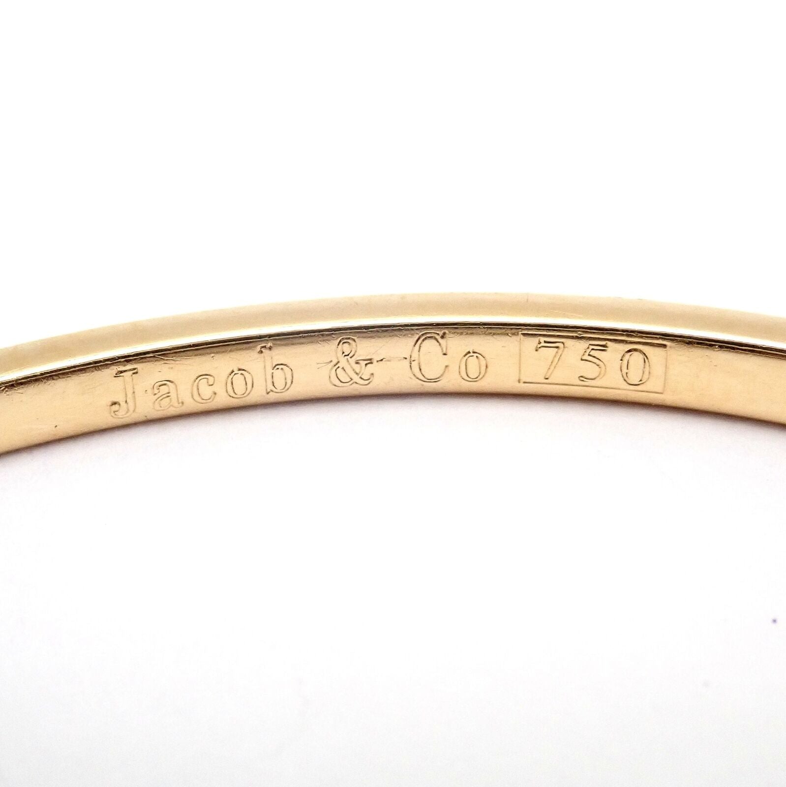 Authentic Jacob & Co 18k Yellow Gold Diamond Bangle Bracelet - 3.5ctw Luxury Jewelry for Women, Perfect for Gifts, Parties & Special Occasions