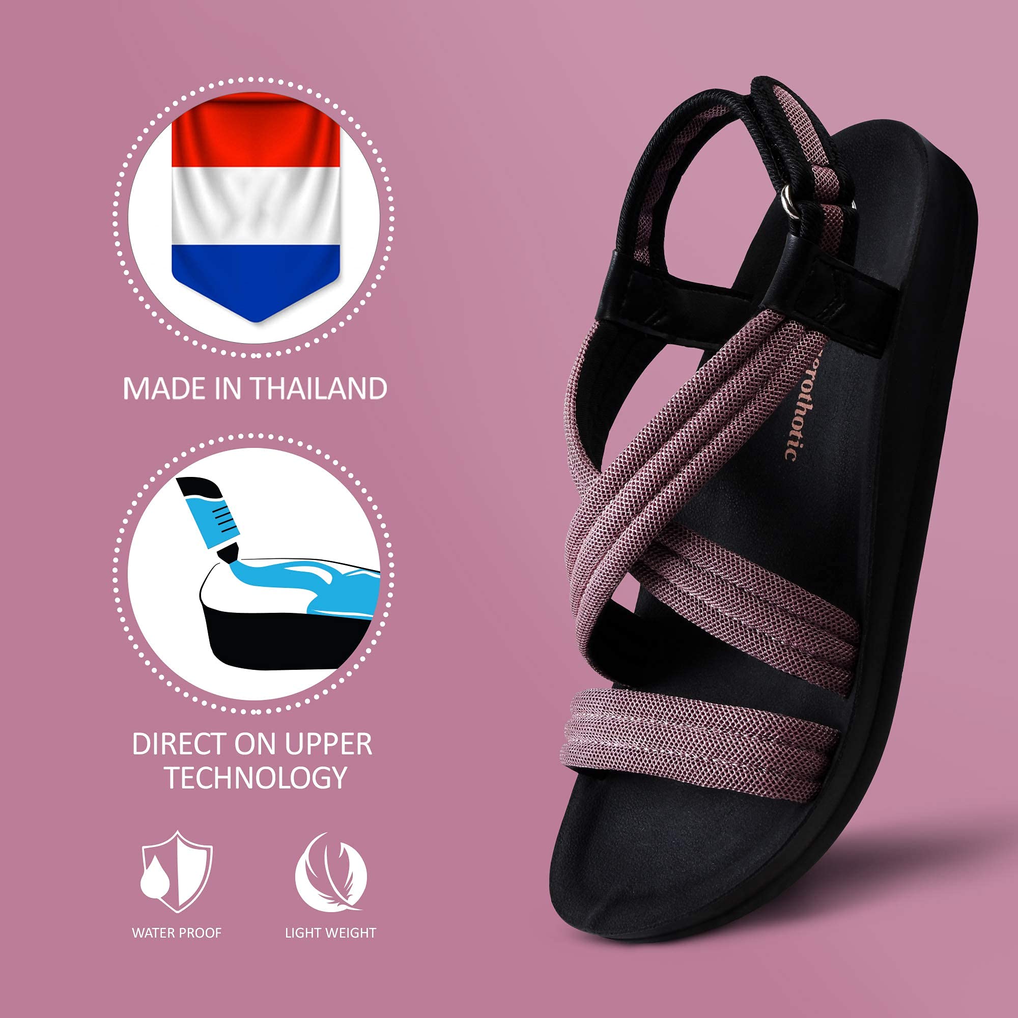 AEROTHOTIC Women's Arch Support Slingback Sandals - Comfortable Walking Shoes for Travel, Work & Casual Wear - Lightweight & Supportive Footwear for All-Day Comfort
