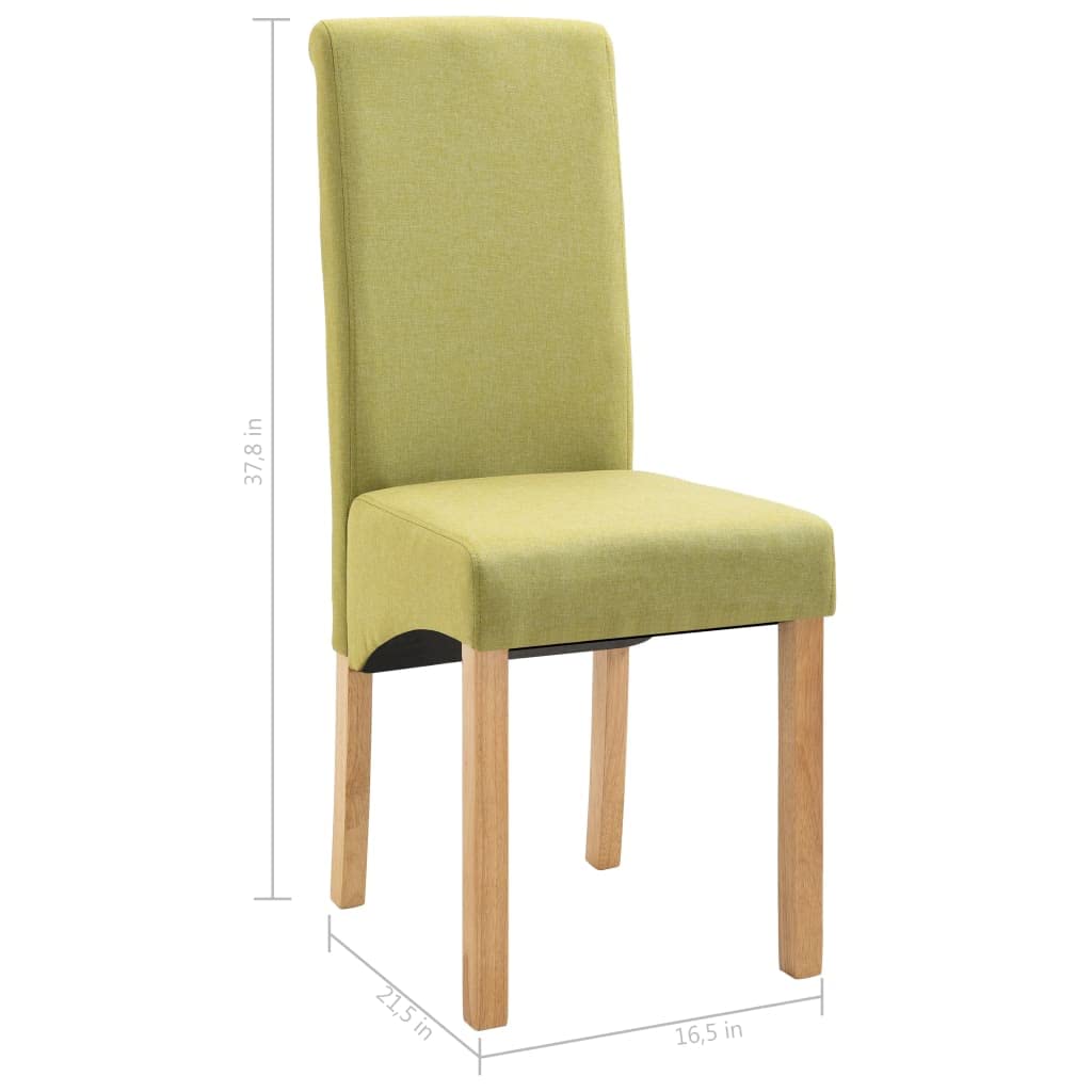 4-Piece Modern Green Fabric Dining Chairs Set - Comfortable Kitchen Chairs for Dining Room, Living Room, Bedroom & Restaurant Use