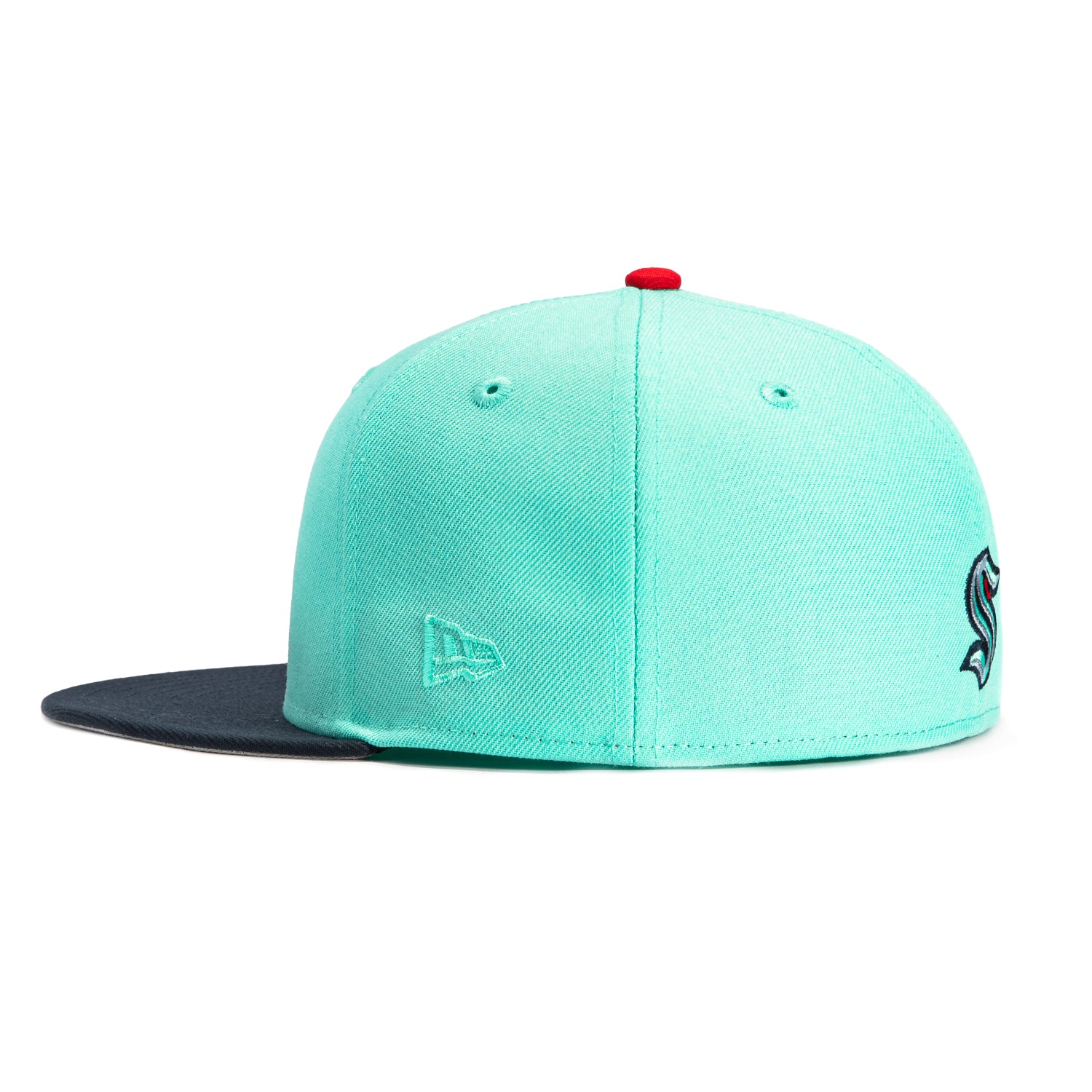 New Era 59Fifty Seattle Kraken NHL Mascot Buoy Snapback Hat - Navy & Mint Green - Official Licensed Hockey Cap for Fans & Collectors - Perfect for Games, Tailgating, and Streetwear Fashion